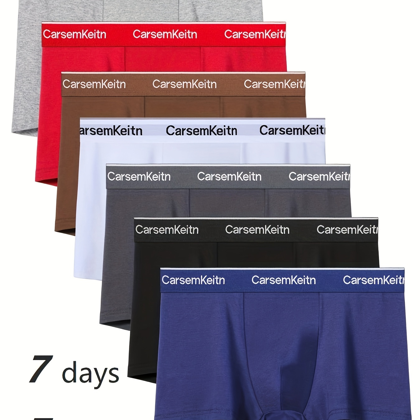 

Carsemkeitn 7-pack Men's Bamboo Viscose Boxer Briefs, Soft , & Solid, Classic Shortie Underwear, Medium Stretch Knit Fabric, 95% Viscose 5% Elastane, 160gsm - Daily & Casual Wear