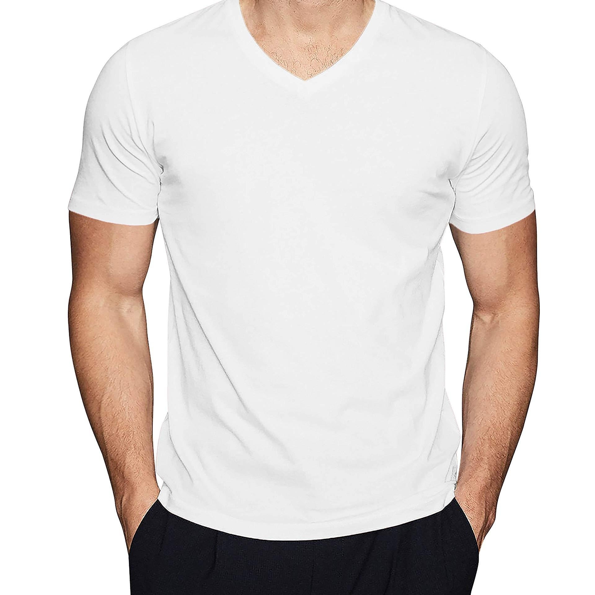 

Men's V Neck Fashionable Short Sleeve Sports T-shirt, Comfortable And Versatile, For Summer And Spring, Athletic Style, Comfort Fit T-shirt, As Gifts