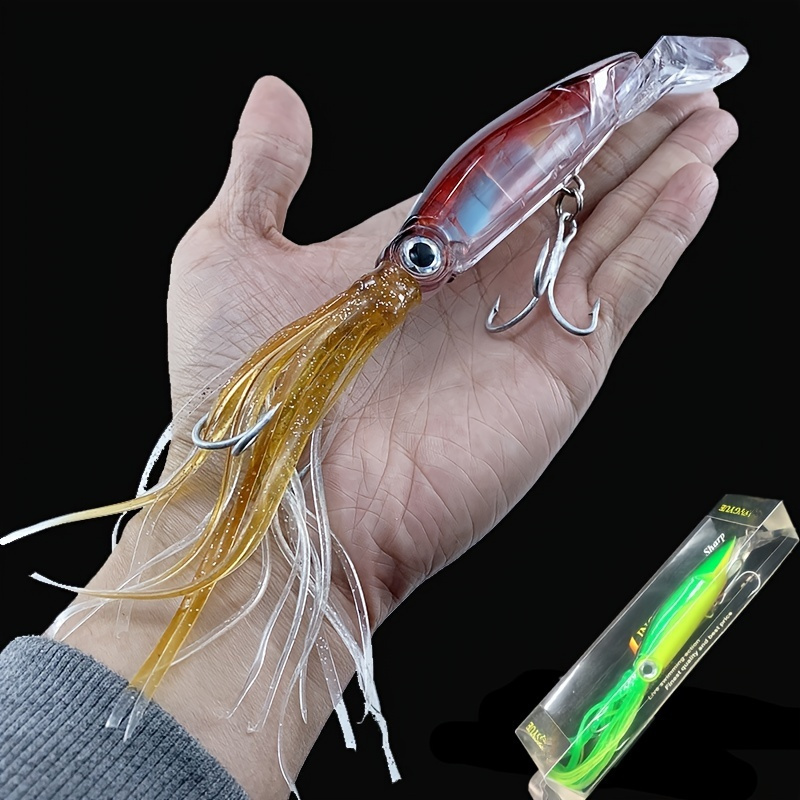 10pcs Vivid Squid Luminous Fishing Lures, Glowing Artificial