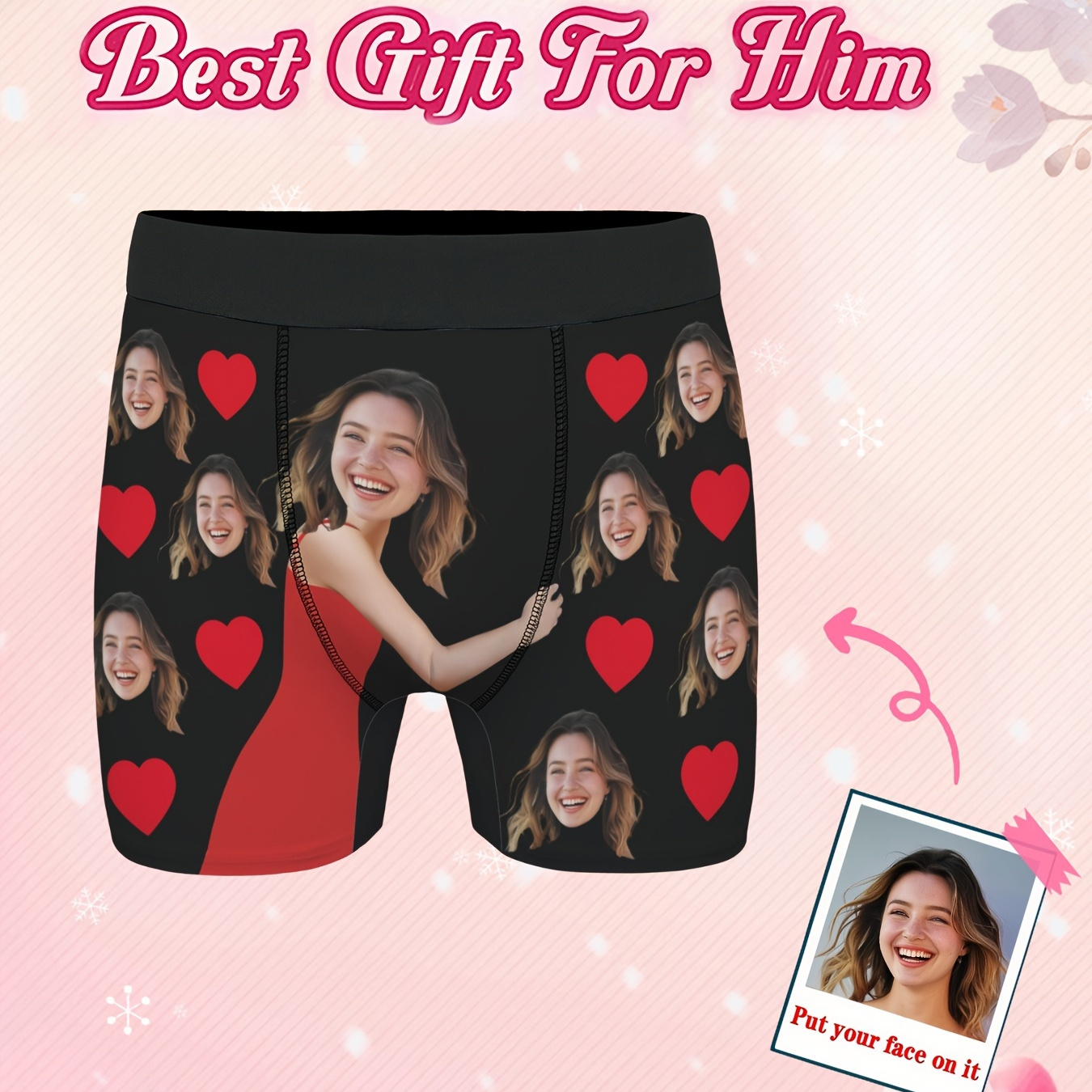 

Hearts & & Personalized Pattern Underwear, Briefs , Stretchy , As Valentines Gifs For Husband