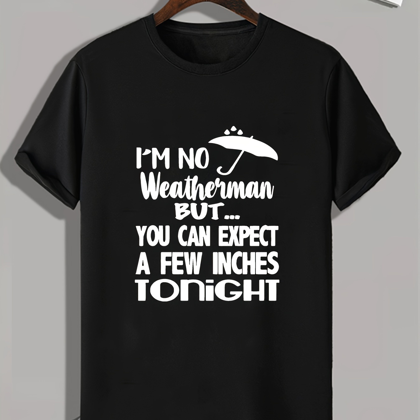 

I'm No Letter Print Men's Crew Neck Short Sleeve T-shirt, Trendy Tees, Casual Comfortable Lightweight Top For Summer