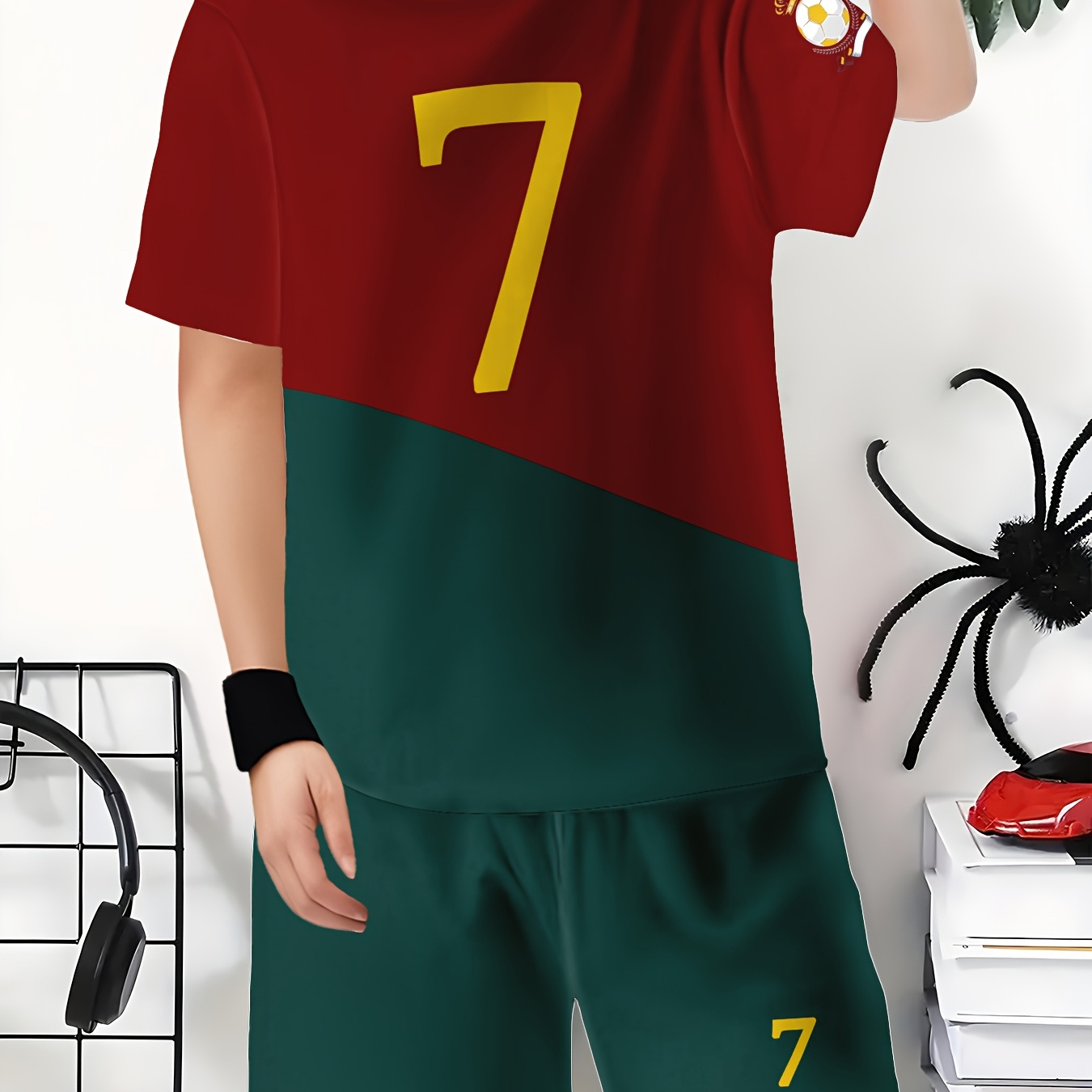 Boys' Football-Themed T-Shirt & Shorts Set