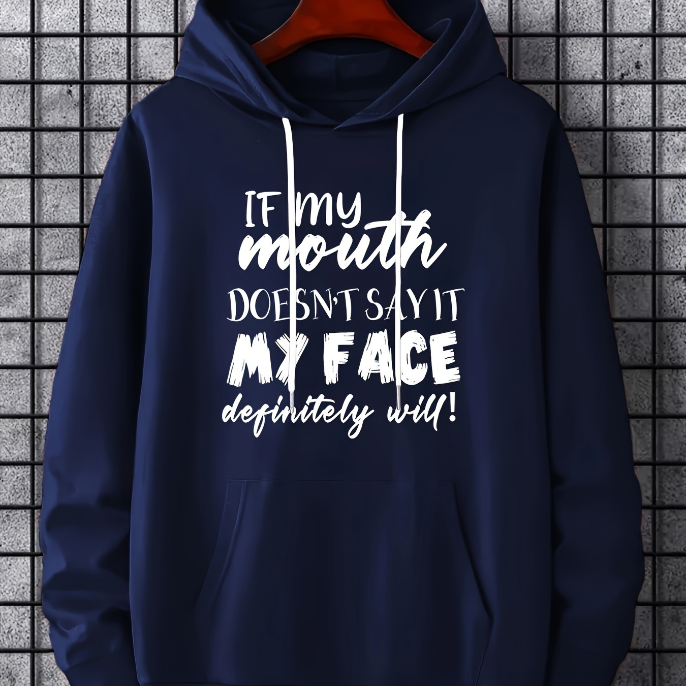 Letters Print Hoodies Men Graphic Hoodie Kangaroo Pocket - Temu