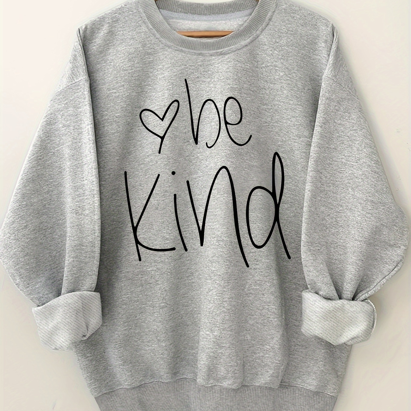 

Letter Print Pullover Sweatshirts, Long Sleeve Crew Neck Casual Sweatshirt For Fall & Spring, Women's Clothing