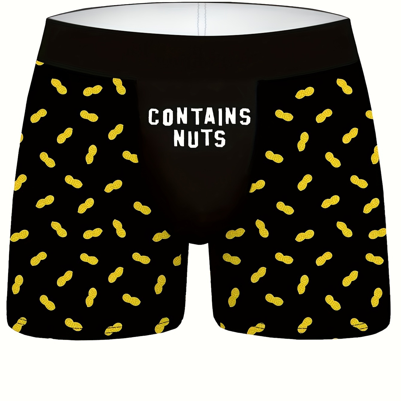 Yellow Peanut Pattern Men's Casual Slightly Stretch Boxer - Temu