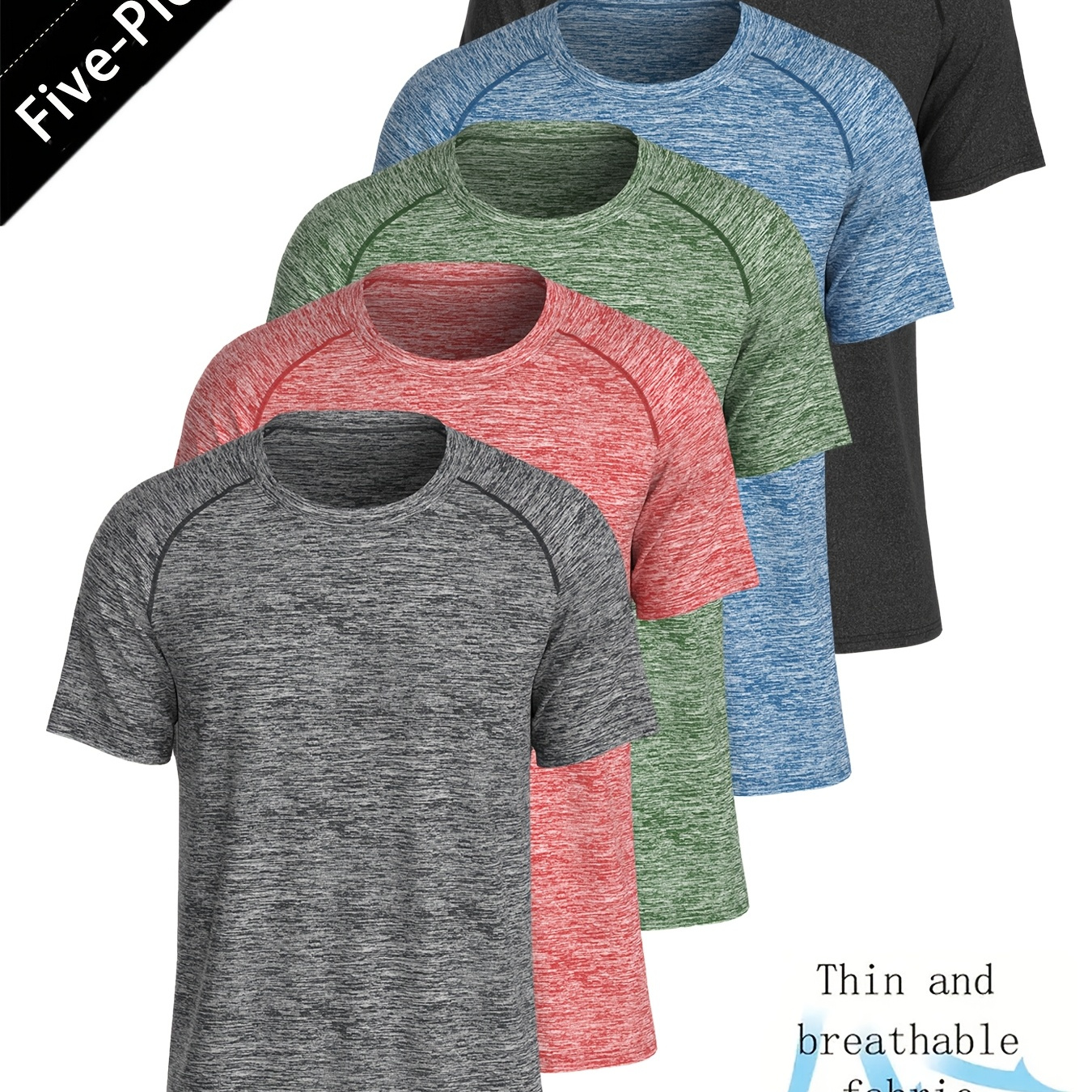 

Set Of 's Casual And Comfortable T-shirts, Breathable And Moisture-wicking, Round Neck Short Sleeves, Stylish Short-sleeve Tops Suitable For Summer Wear.