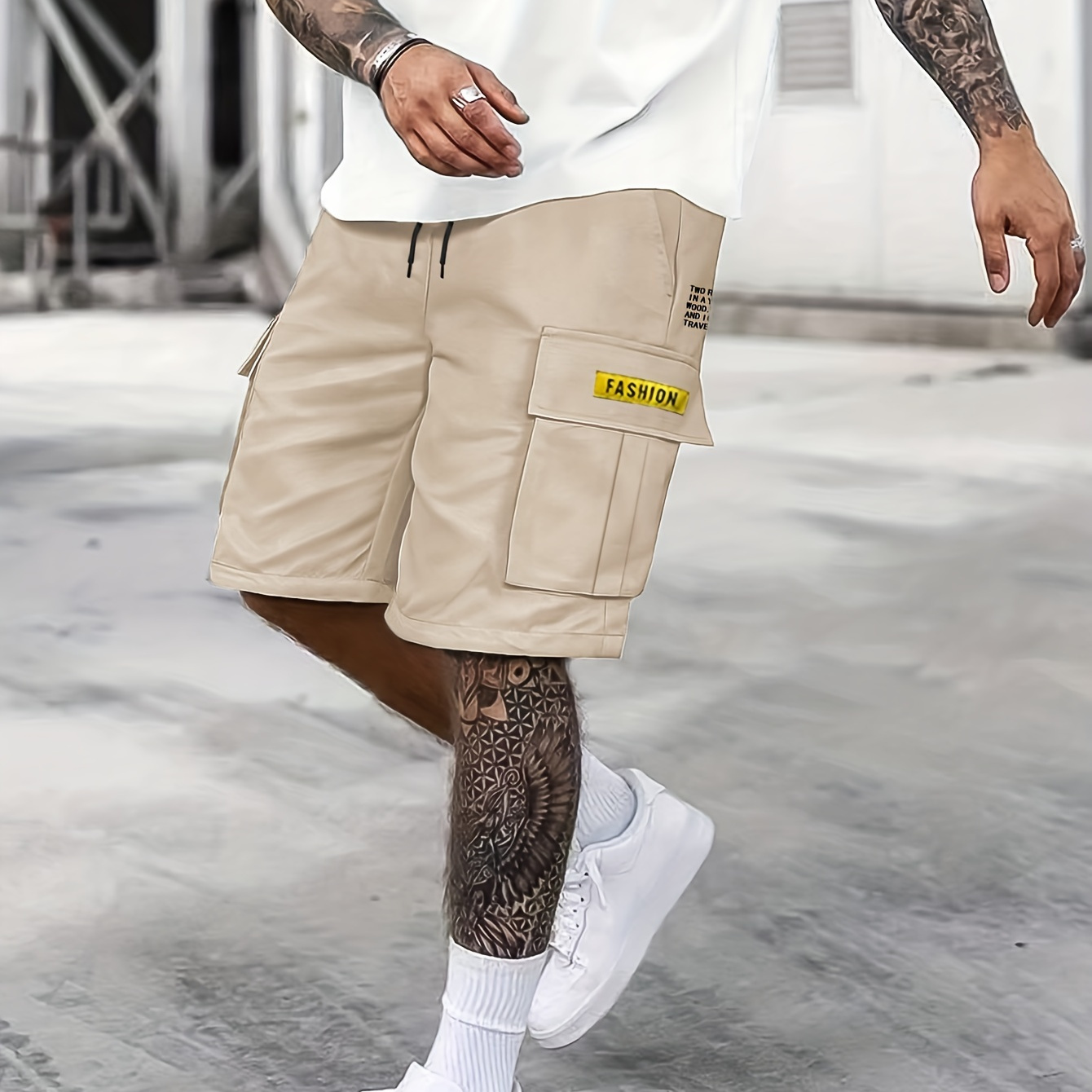 

Men's Solid Cargo Shorts With Multi Pockets, Casual Shorts For Summer Outdoor