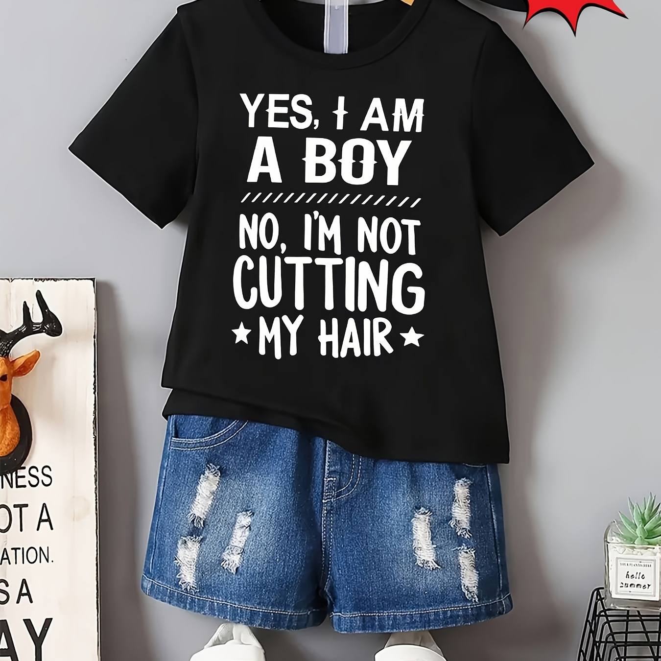 

Milkyship Summer Fashion T-shirt With Yes, I Am A Boy... Letter Print For Boys - Cute And Casual Short Sleeve Top