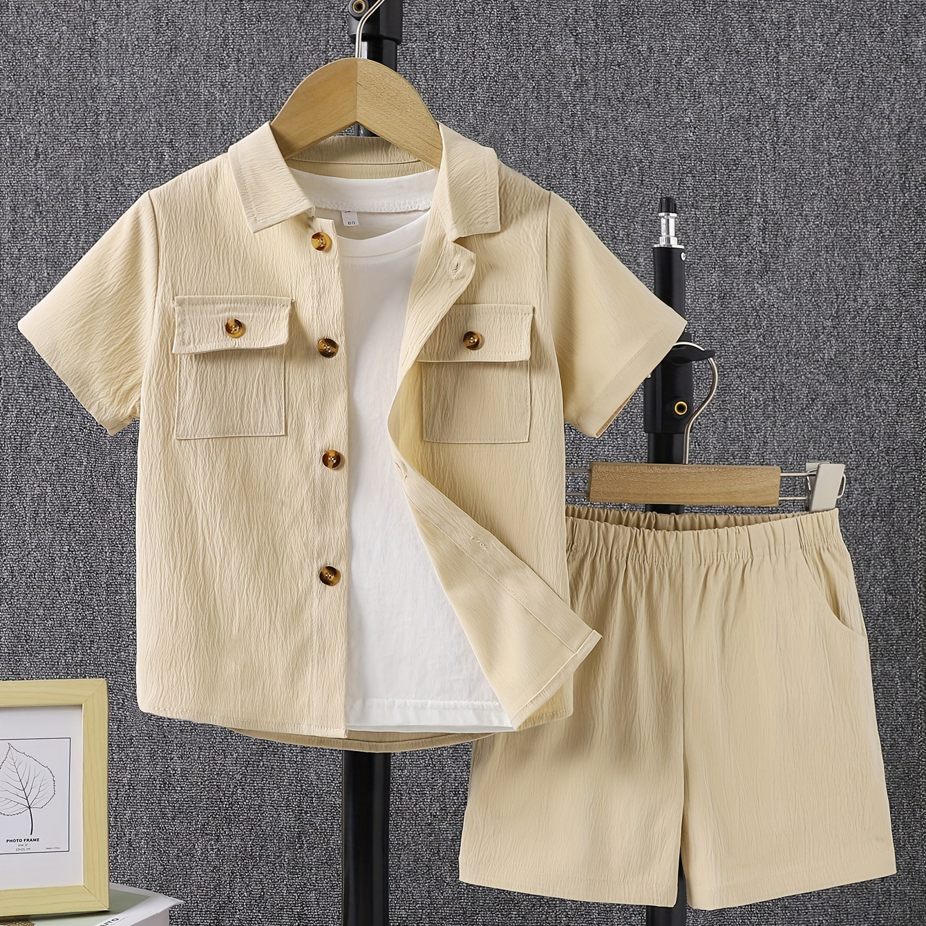 

2pcs Boys Double Collared & Set, , And Summer Clothes For &
