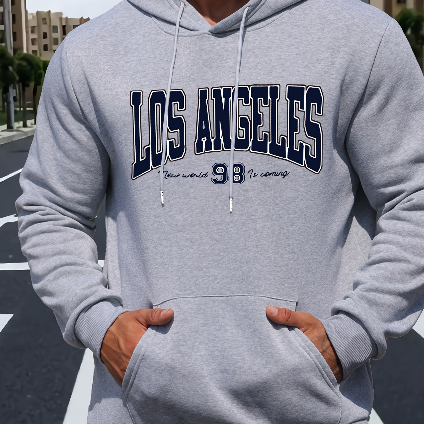 

Men's Letter Printed Casual Hoodie With Drawstring Hooded Sweatshirt Autumn And Winter Top Comfortable Versatile Long-sleeved Hooded Sweatshirt
