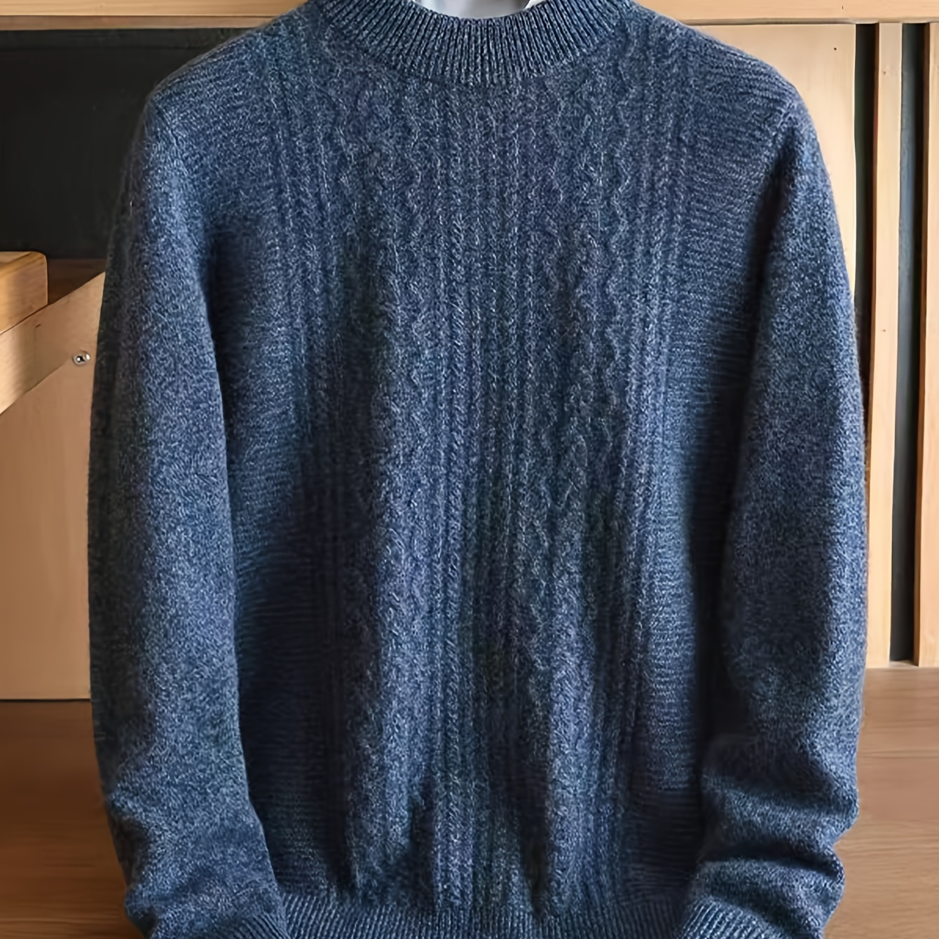 

1pc Men's Fall/winter Crew Neck Sweater - Solid Color, Long Sleeve, Regular Fabric Top,