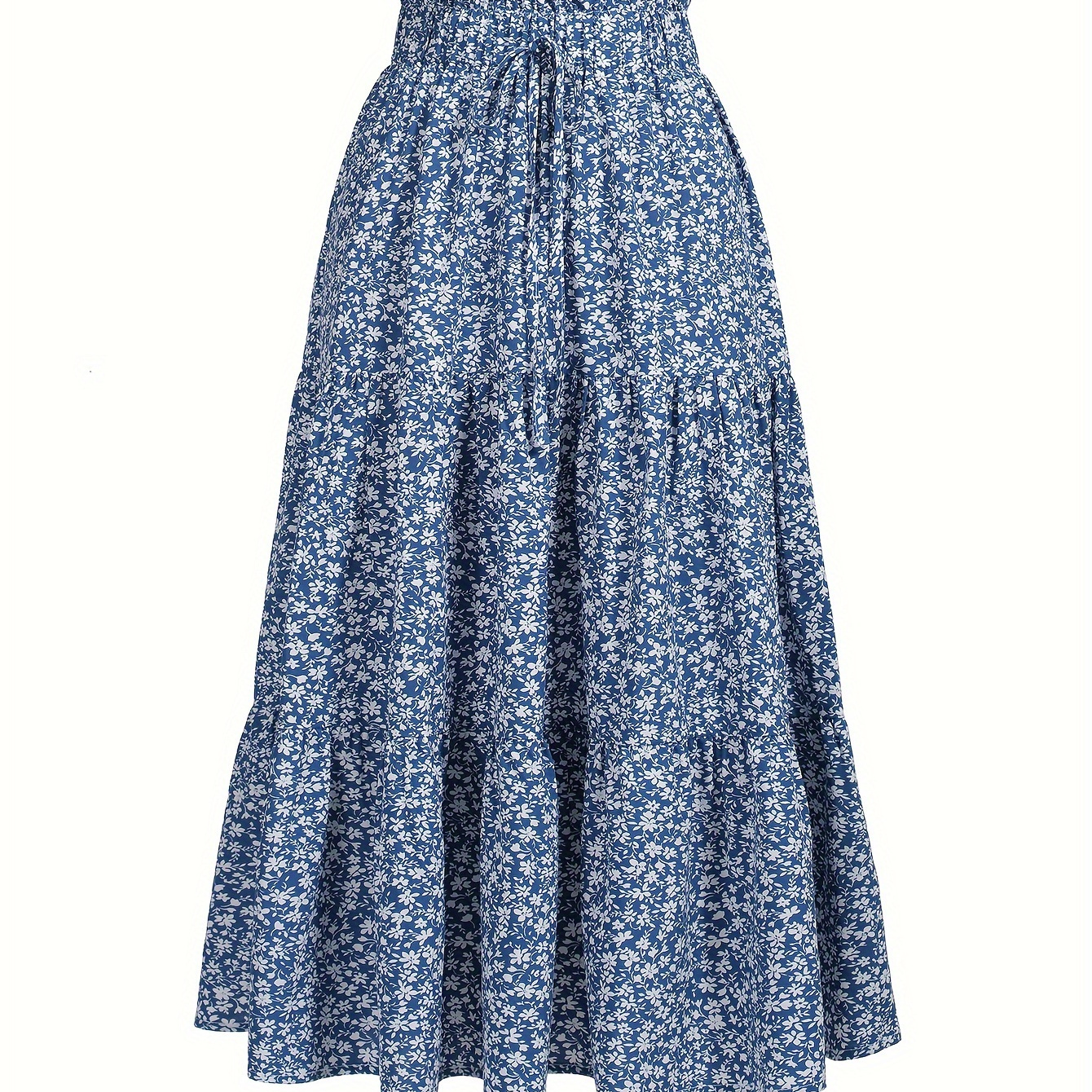 

Floral Print Ruffle Hem Skirt, Vintage Tie Front Swing Skirt, Women's Clothing