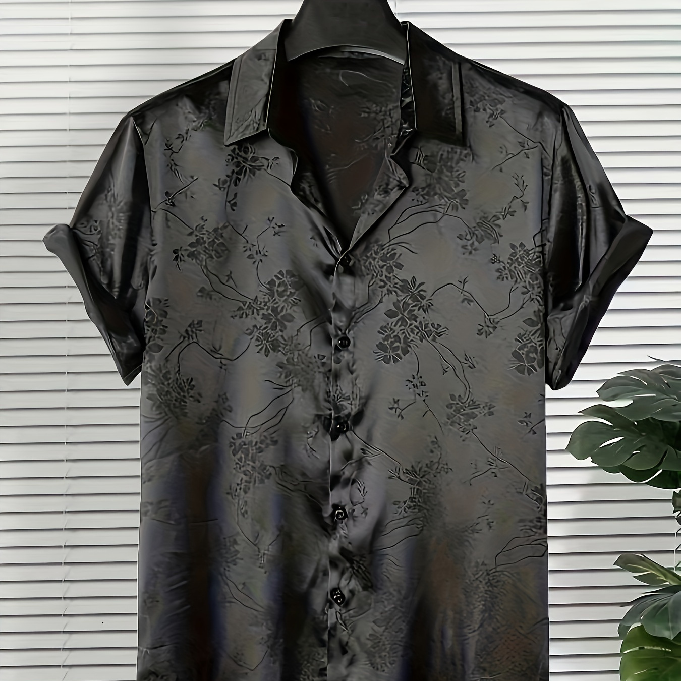 Flower Print Men's Casual Short Sleeve Shirt, Men's Shirt For Summer Vacation Resort, Tops For Men, Gift For Men