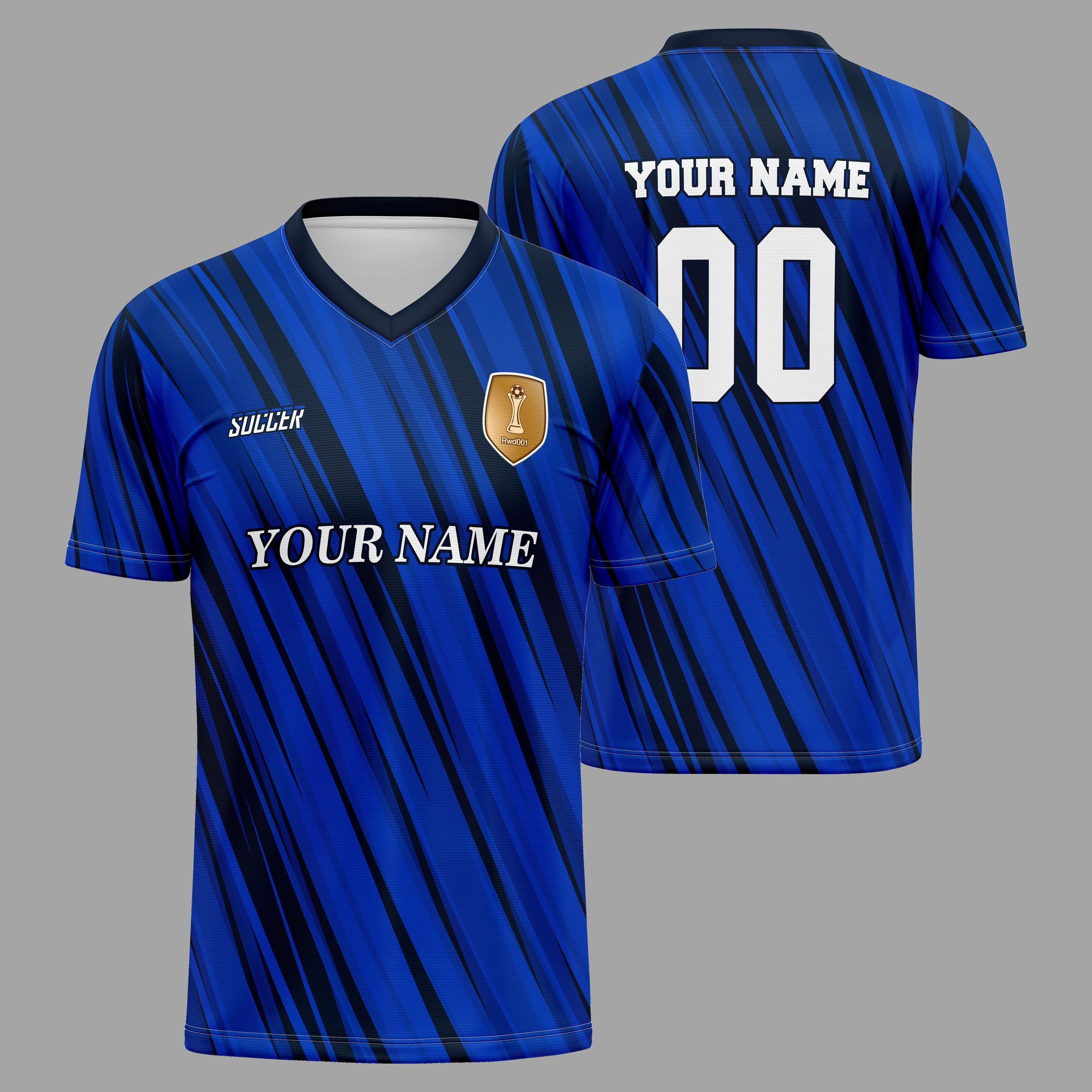 

Sporty , Customizable V-neck Soccer Jersey - Breathable, Fit With Personalized Name & Number For Parties And Sports