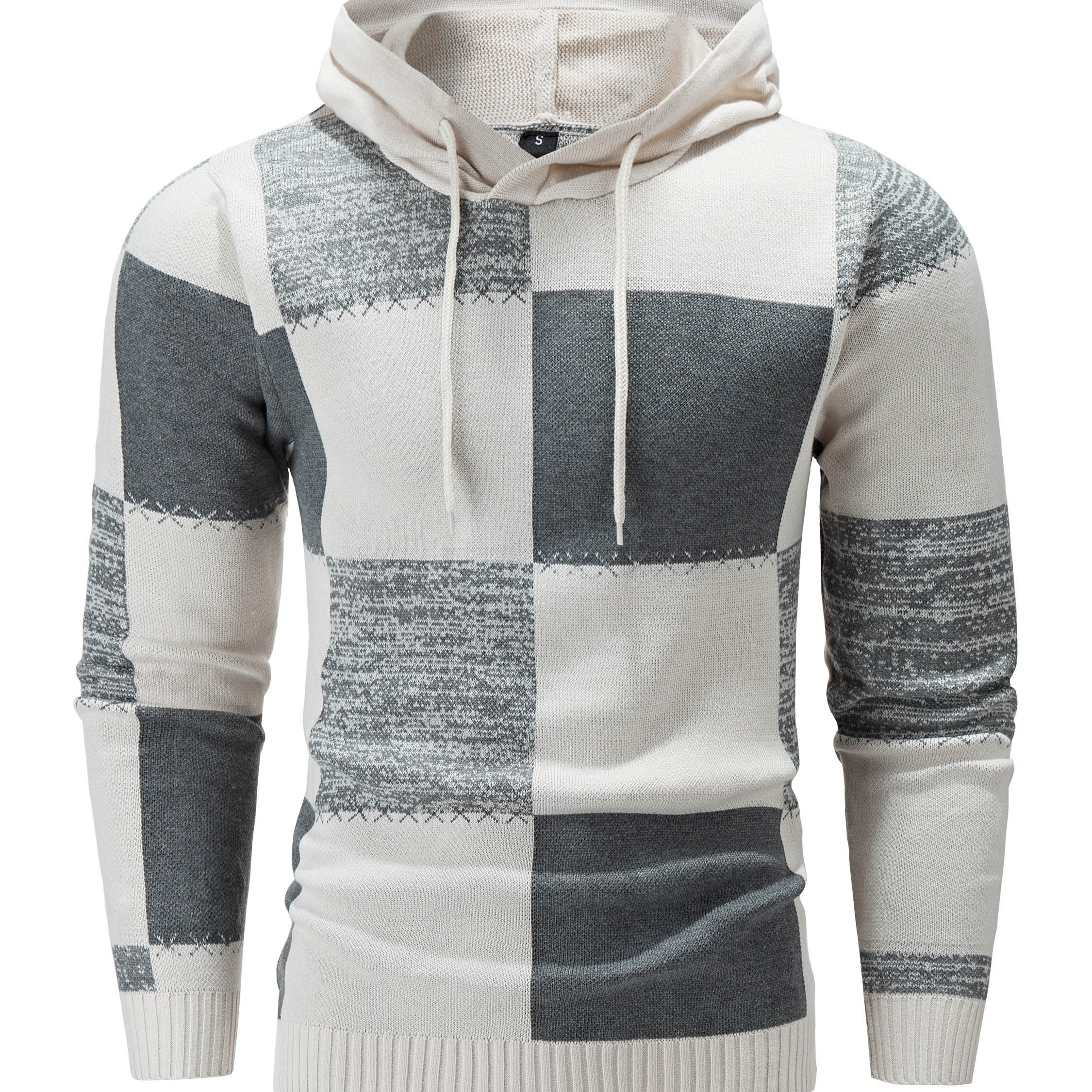 

Pull à Capuche Slim Fit pour Homme - Décontracté à Carreaux et de Couleur, Pull à Manches Longues avec Détail , Lavable en Machine pour Activités Extérieures Automne/Hiver, Hoodie