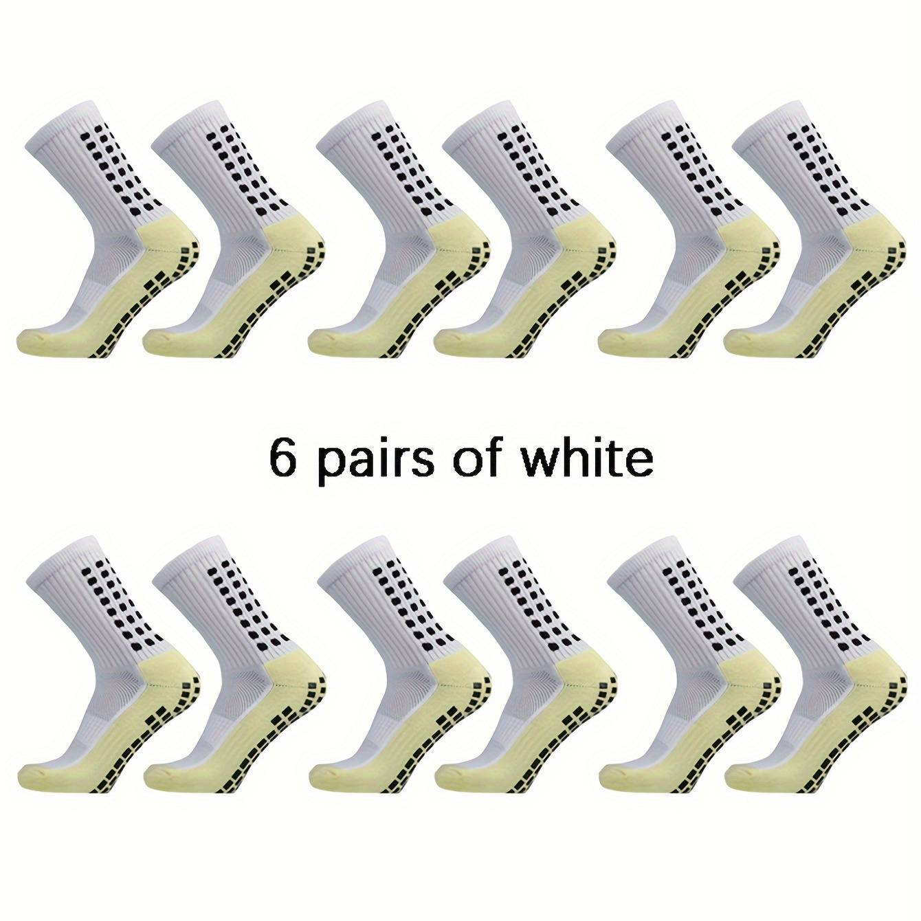 

6 Pairs Sports Outdoor Leg Football Socks Set Breathable Non Slip Silicone Grip Soccer Socks