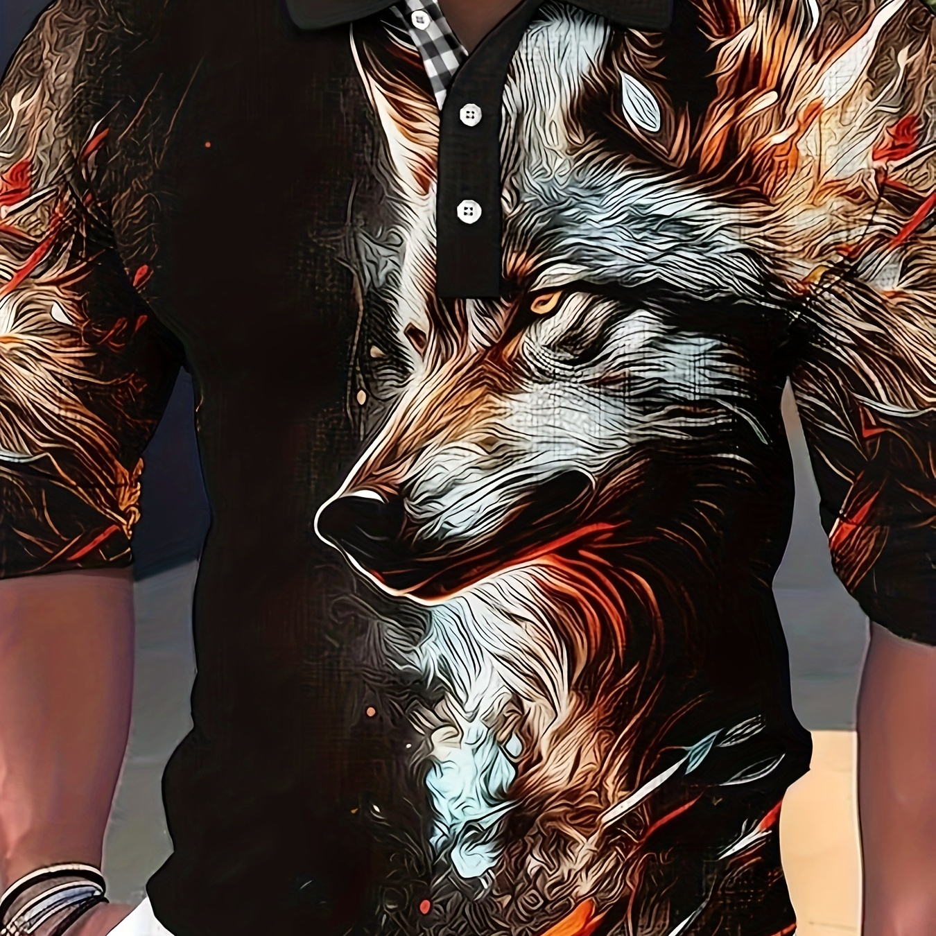 Men's 3d Wolf Pattern Print Fashion Personalized Boxer - Temu