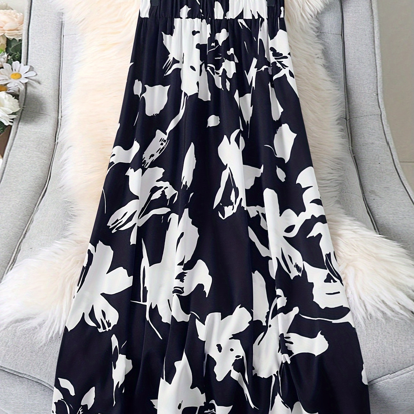 

Plant Print Waist Skirt, Casual Midi Skirt For , Women's Clothing