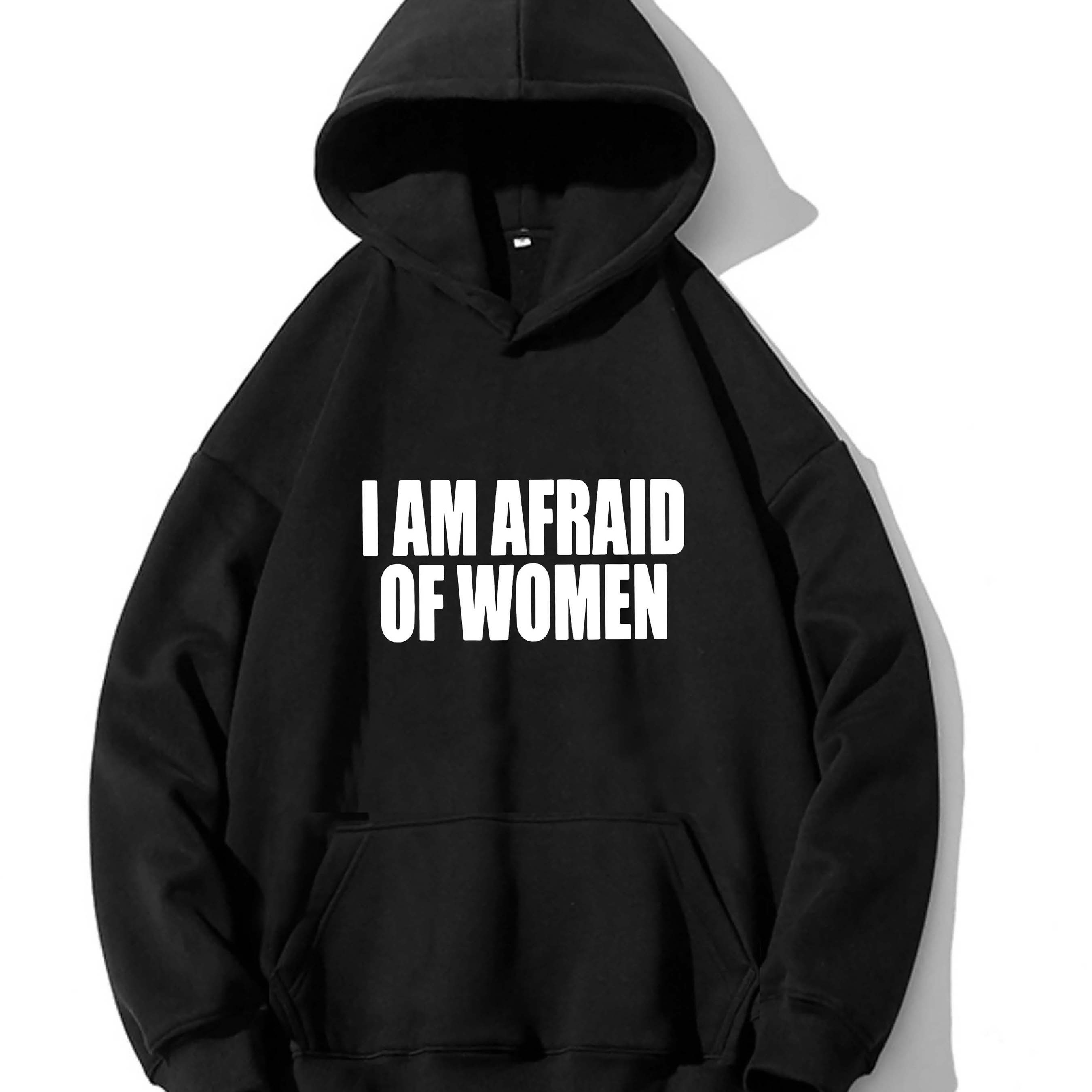 

I Am Of Women Print Men's Punk Style Pullover Hoodies With Kangaroo Pocket Long Sleeve Hooded Sweatshirt Loose Casual Top For Autumn Winter Men's Clothing As Gifts