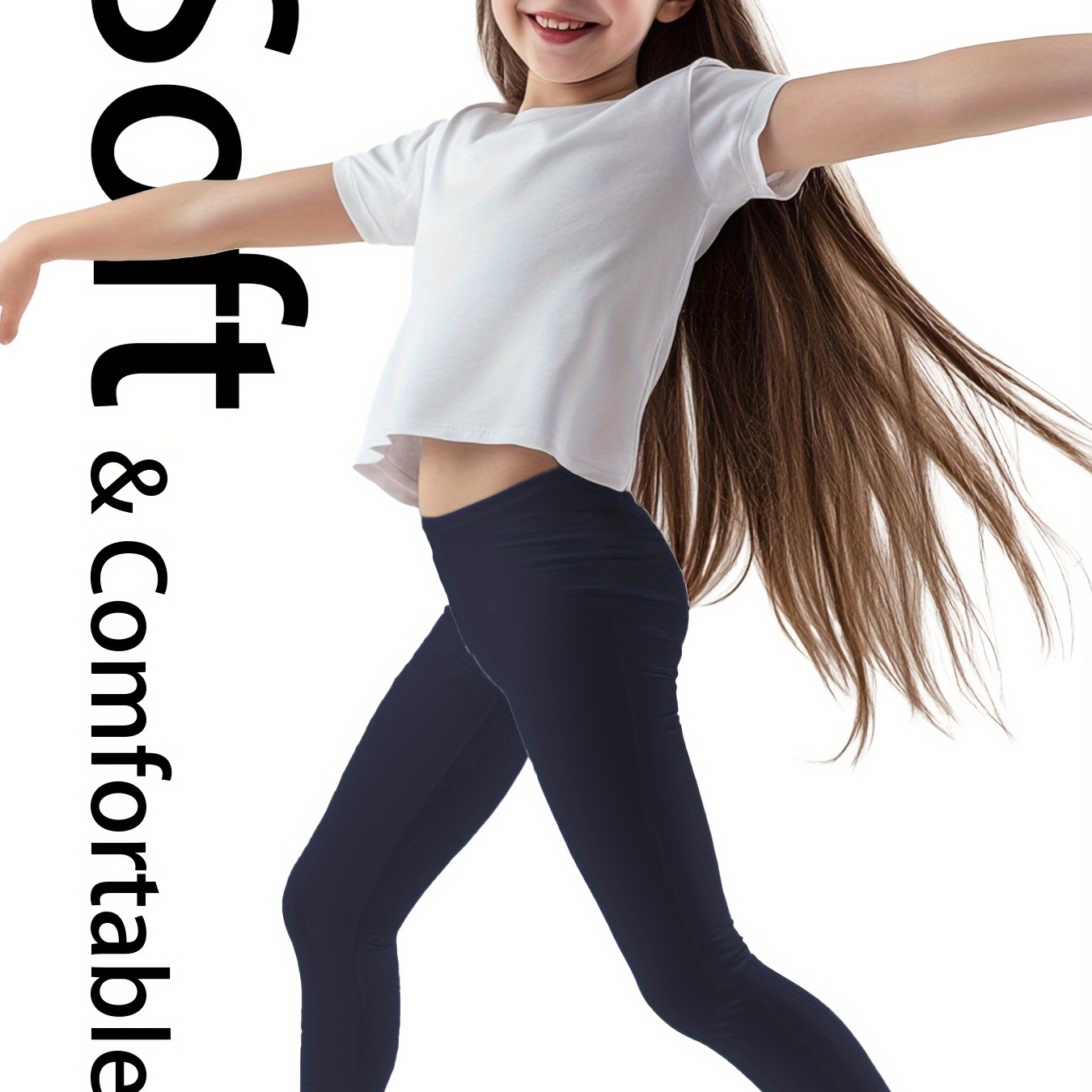 

Girl's Long Leggings For Dance - 3-12 Years - Polyester Knit Fabric - High Elasticity - Minimalist Style - Solid Color - All - Regular Fit - Ideal For School Or Dance Class