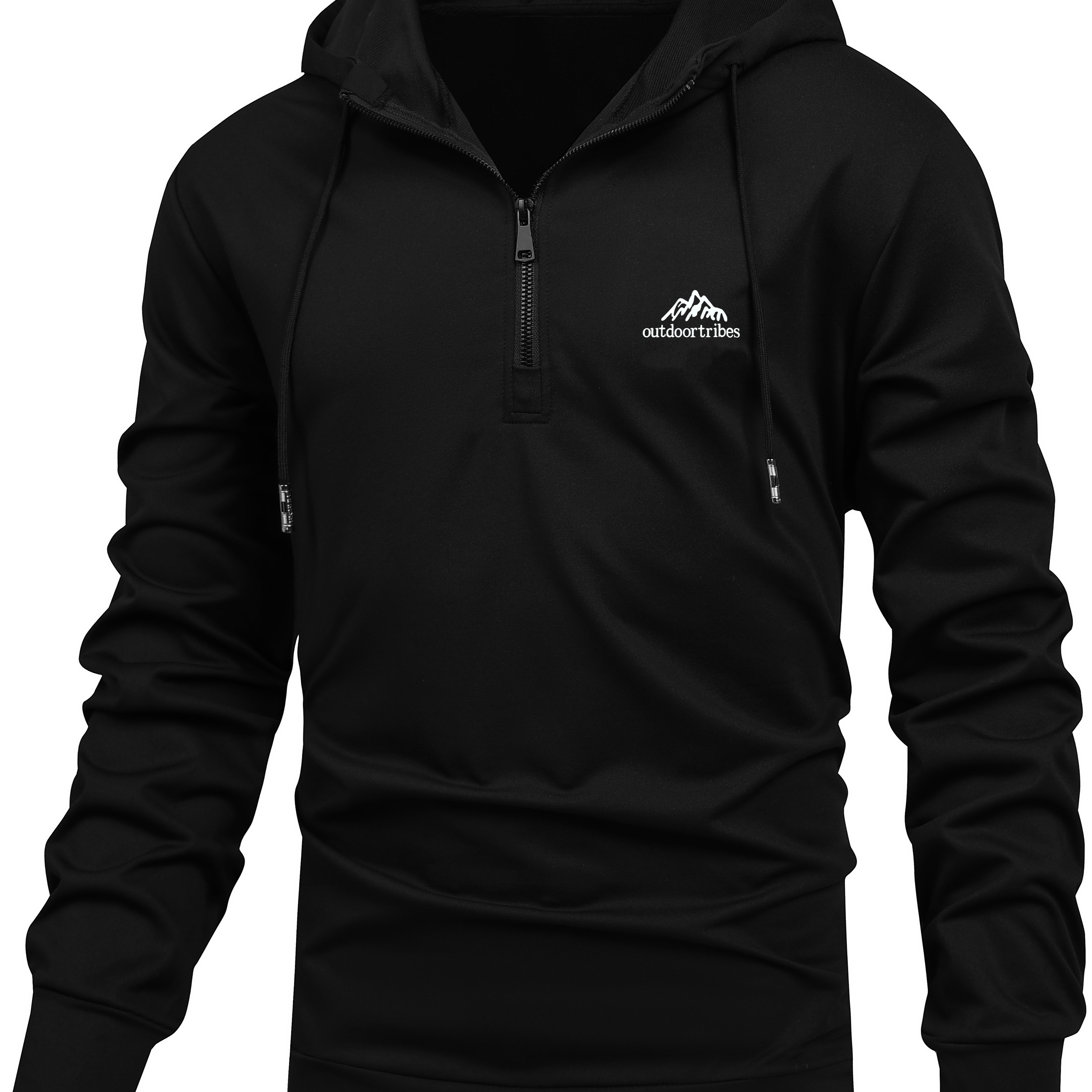 

Casual Men's Reflective Print Hooded Zipper Sports Shirt, For Outdoor Fitness Running