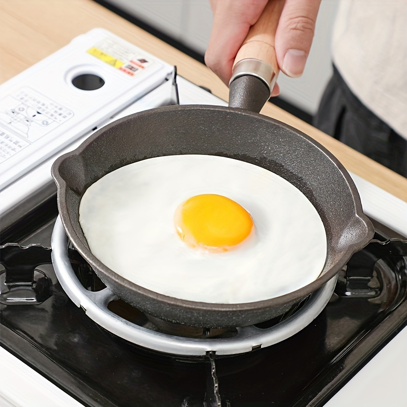 Premium Cast Iron Frying Pan With Wood Handle Length - Temu