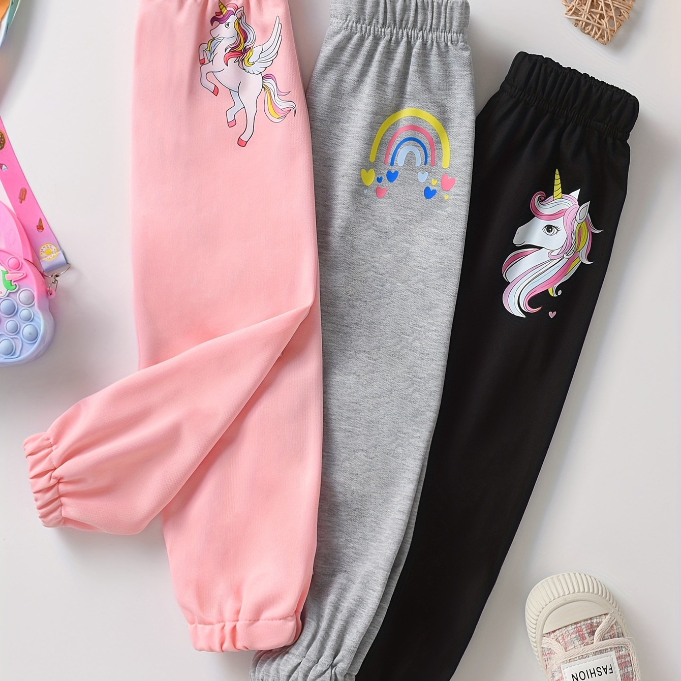 

3pcs/set & / Graphic Sweatpants Pants For & Fall