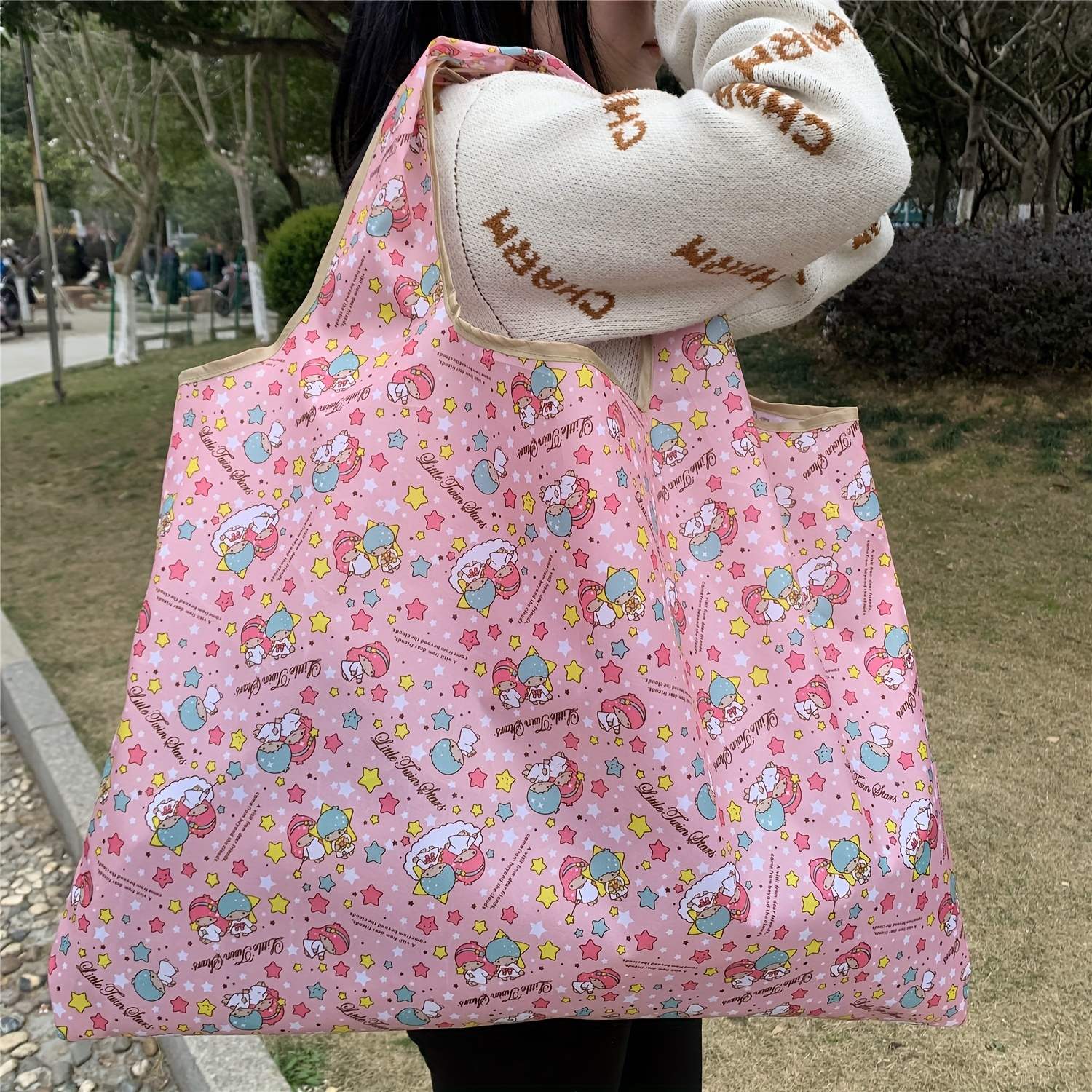 Hello Kitty Canvas Tote Bag Anime Figure Kt Cat Female Portable