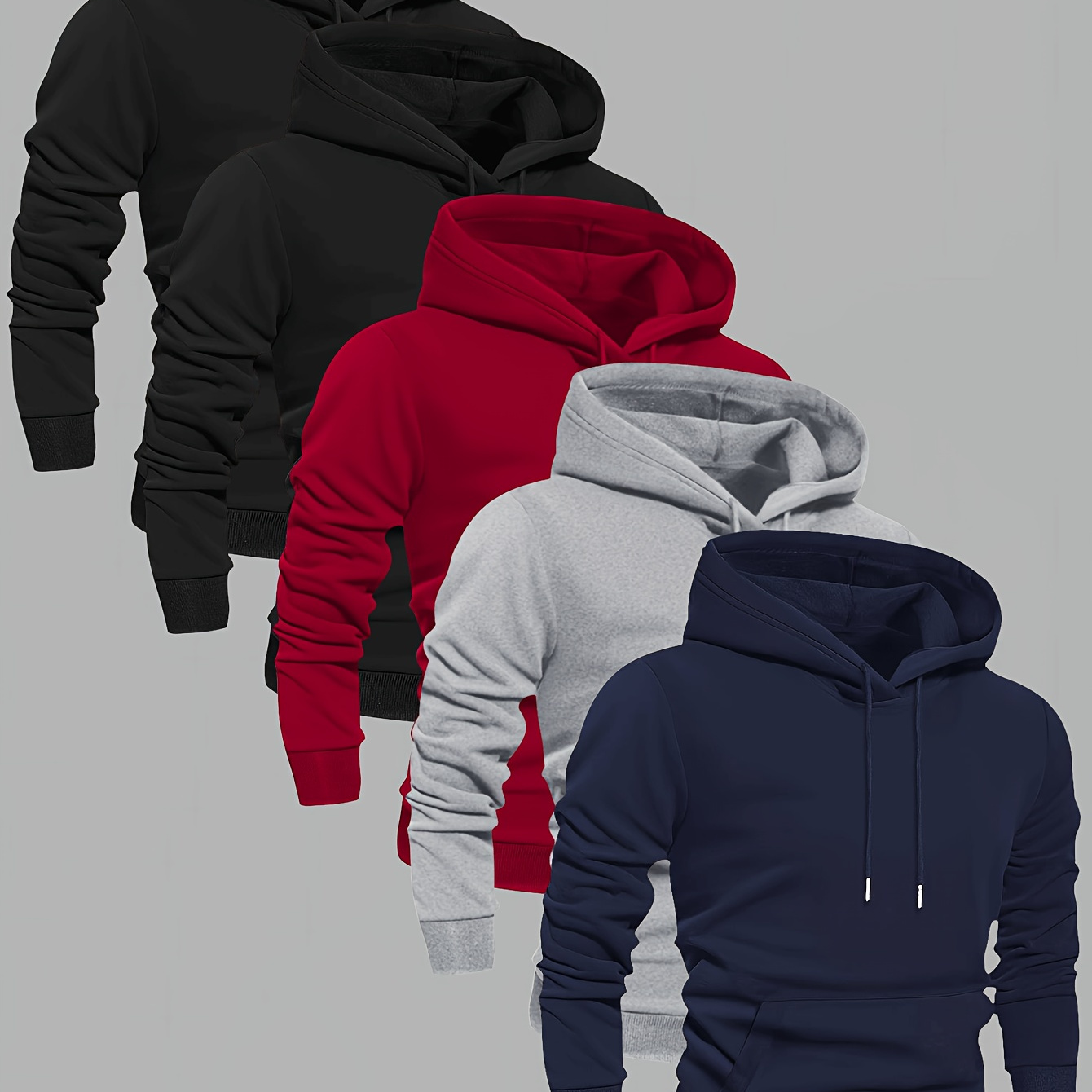 

Five-piece Set Of Velvet Sweaters In Solid Colors With Mixed Hooded Couple Hoodies, Popular Youth Outerwear