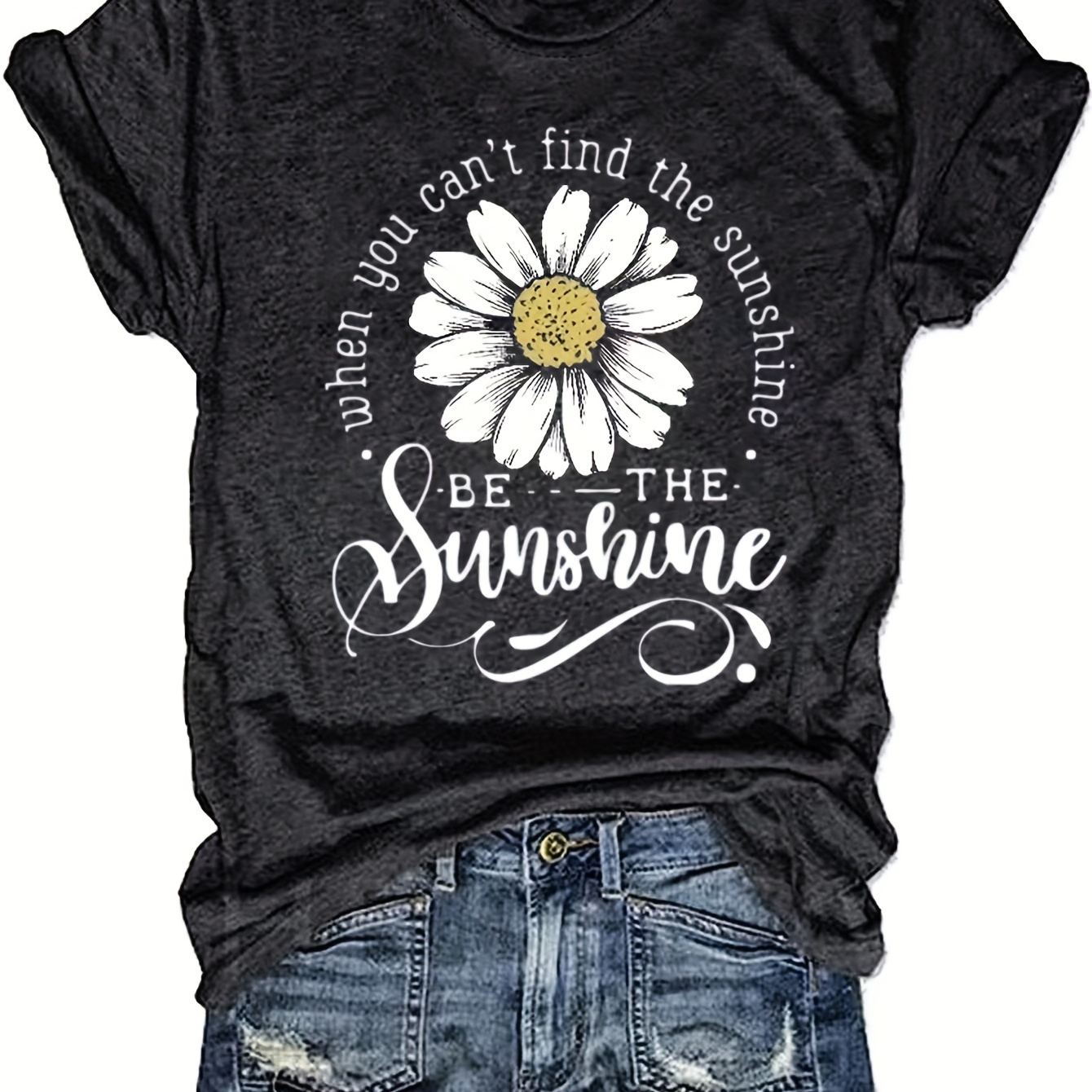 

Plus Size Floral Print T-shirt, Casual Crew Neck Short Sleeve T-shirt, Women's Plus Size clothing