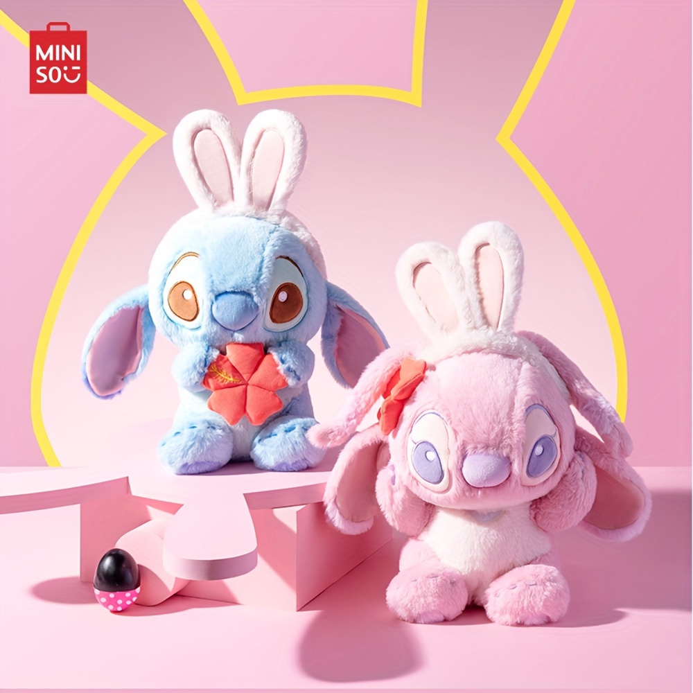 MINISO Disney 11 Lilo & Stitch Stuffed Animals, Costume-Changing Bunny  Ultrasoft Sitting Plush Toy Cuddly Hugging Doll Toys Sleeping Pillow Gifts  For