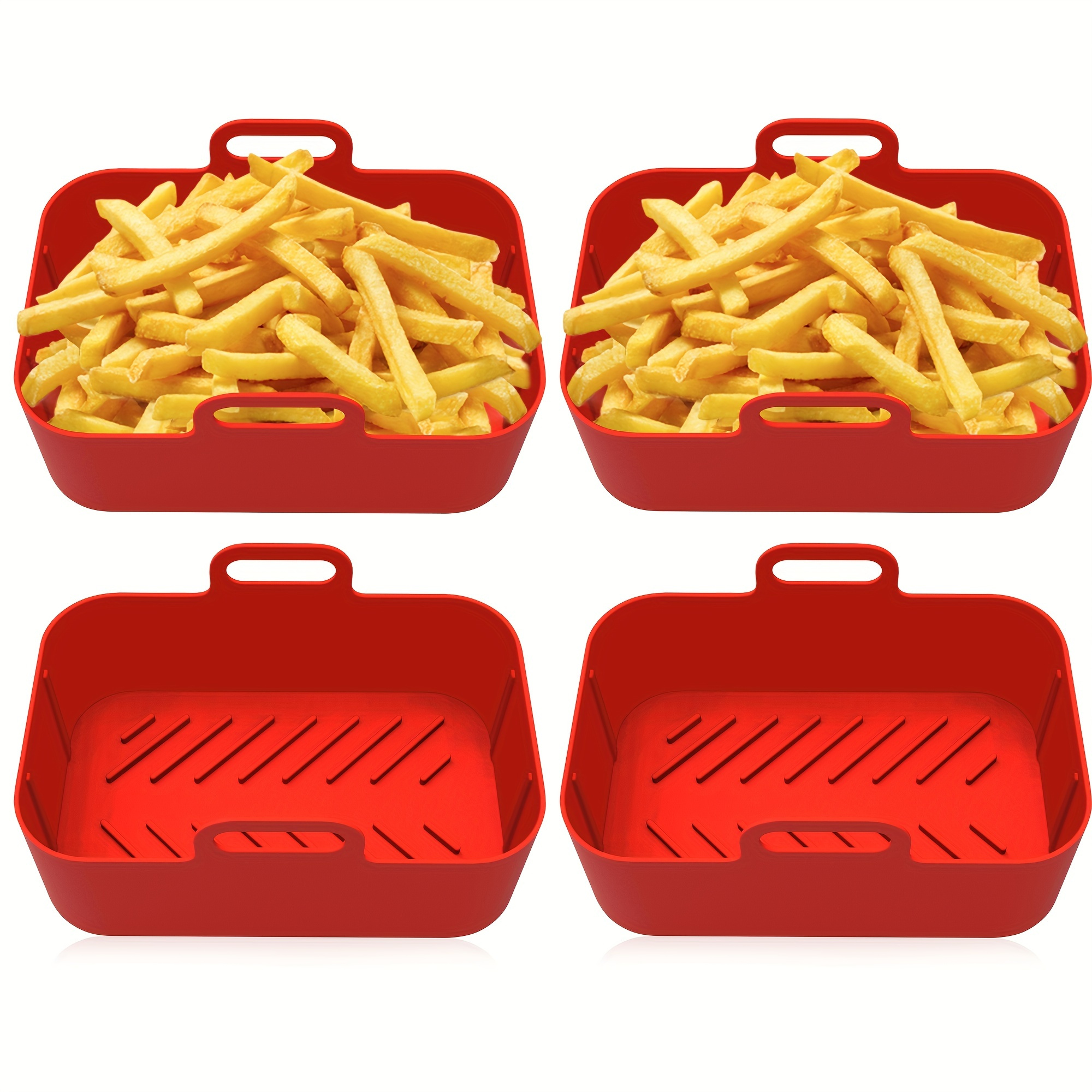 2 Pack Air Fryer Liners Silicone Pot for Ninja Dual DZ201/DZ401