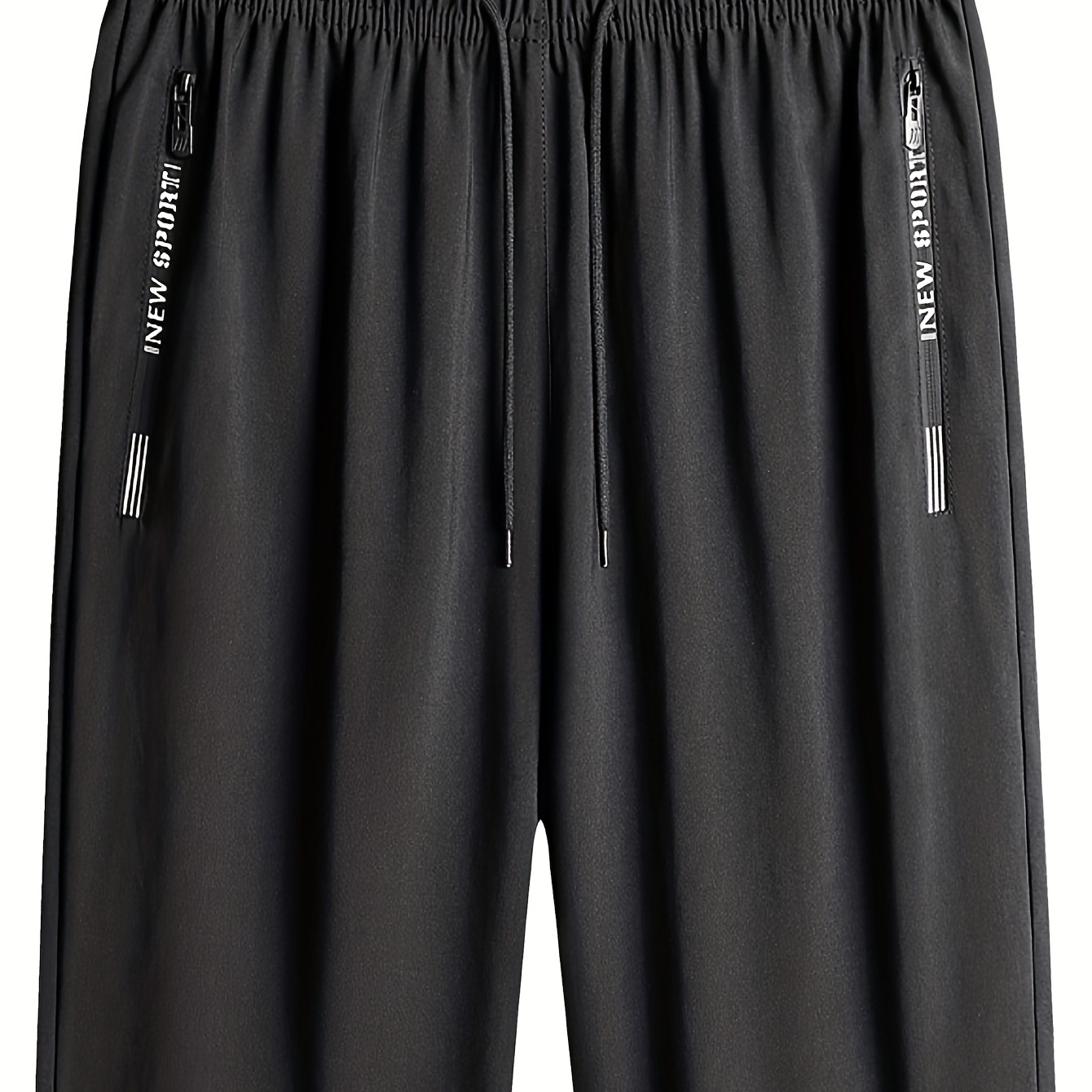 Zipper Pockets Comfy Active Shorts, Men's Casual Slightly Stretch Waist Drawstring Shorts For Summer Fitness