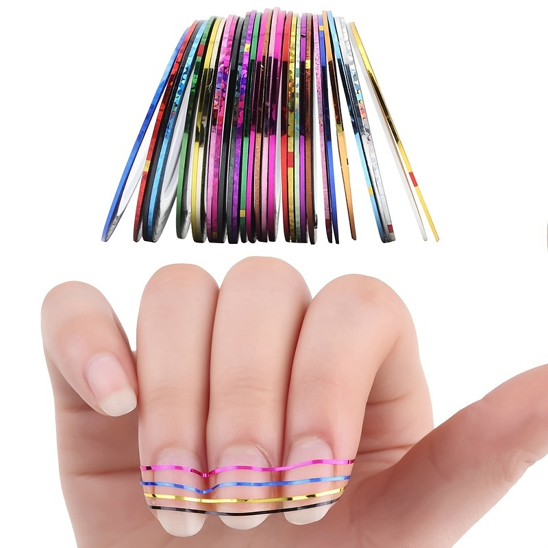 

10 Rolls Mixed Colors Striping Tapes Line, Adhesive Sticker Nail Art Tips Decorations, Manicure Tool Diy Nail Art Accessories