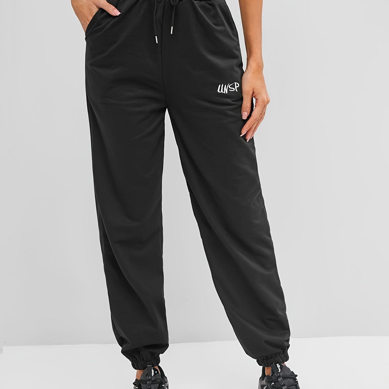 

Zaful Women's Drawstring Embroidered Sweatpants