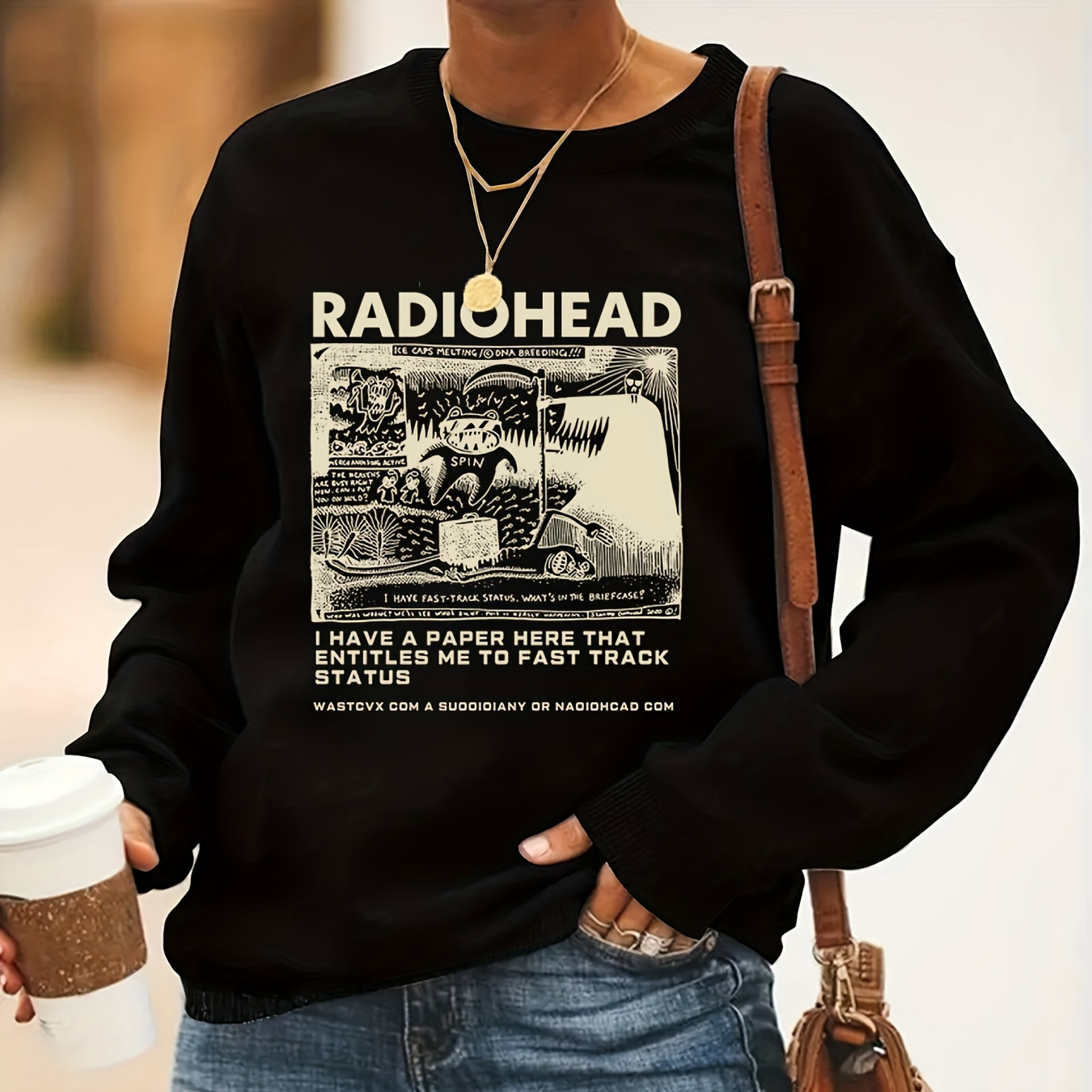 

Long Sleeve Crew Neck Sweatshirt - 100% Polyester Casual Knit Pullover For Women, Fall/