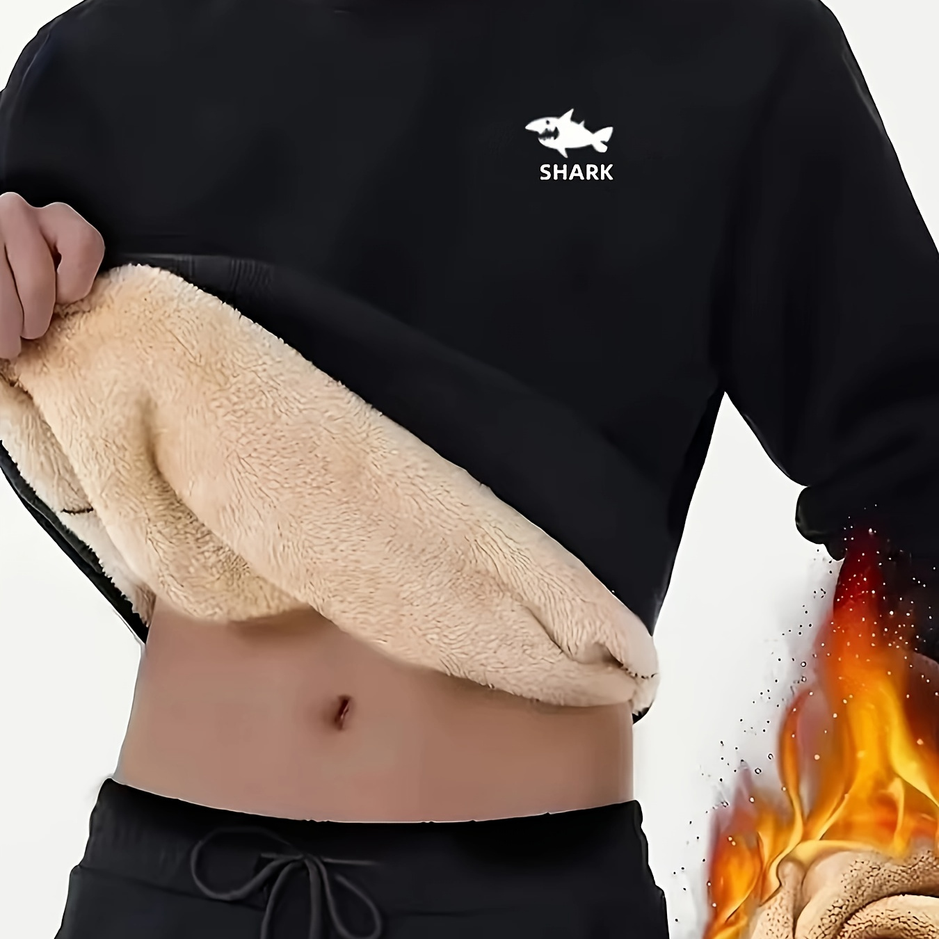 

Fleece Lined Trendy Sweatshirt, Men's Casual Graphic Design Crew Neck Sweatshirt For Men Fall Winter