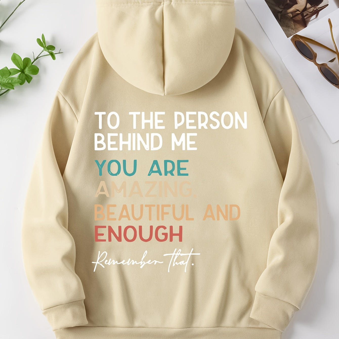 

Letter Print Hoodie, Drawstring Casual Hooded Sweatshirt For Spring & Fall, Women's Clothing