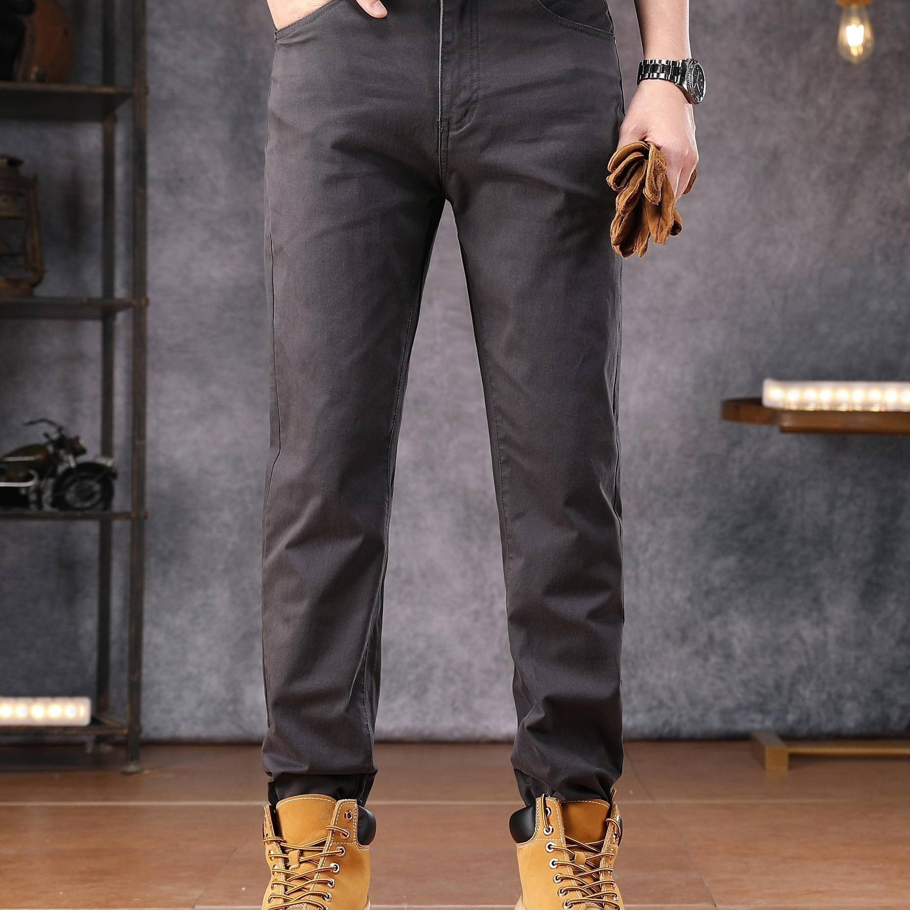 Summer Ankle-Length Casual Pants Men Thin Classic Style Fashion Slim  Straight Cotton Brand Clothing Solid Color Trousers Male
