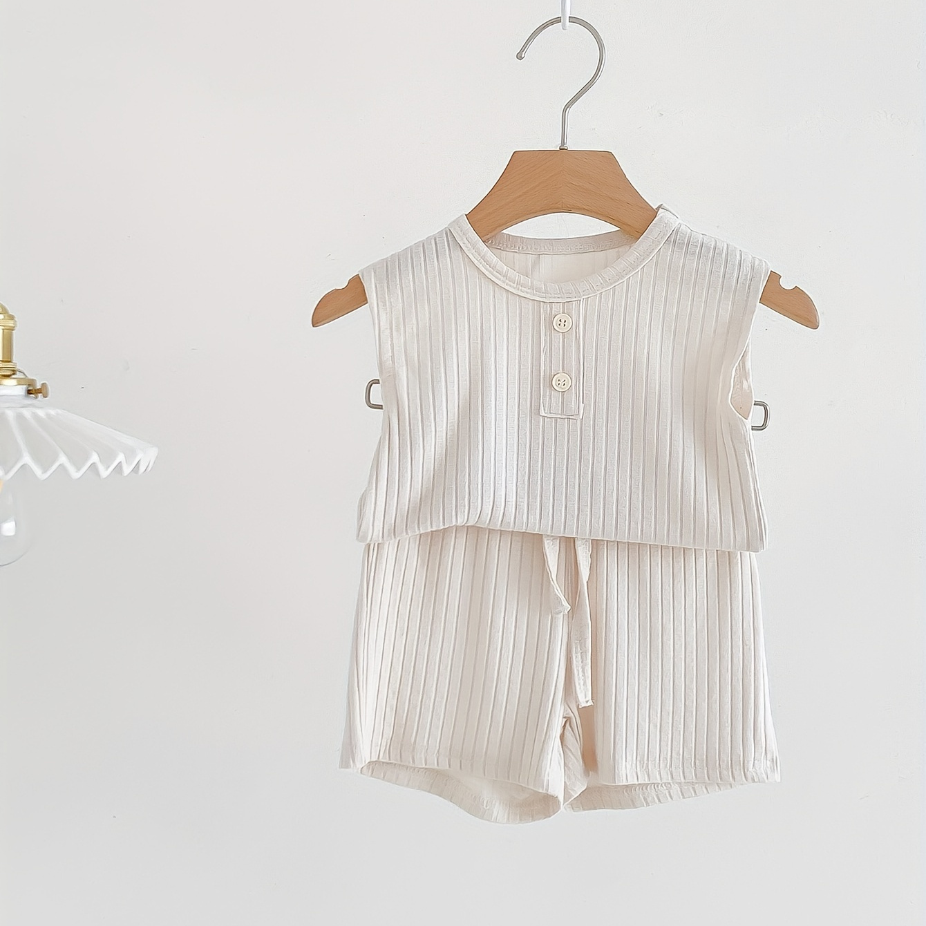 

Tenue D'été De Couleur Unie Pour Nourrissons Et Tout-petits, Débardeur Et Short En Coton, Vêtements Pour Bébé Garçon, 2 Pièces