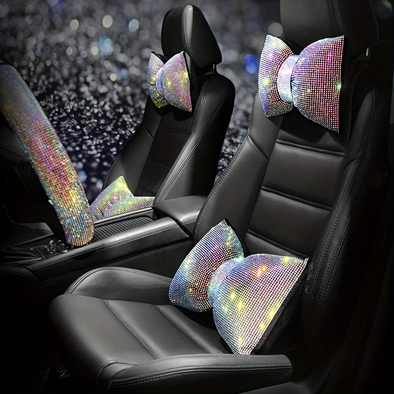 Bling Car Seat Cover Set Car Seat Backrest Car Seat Headrest - Temu