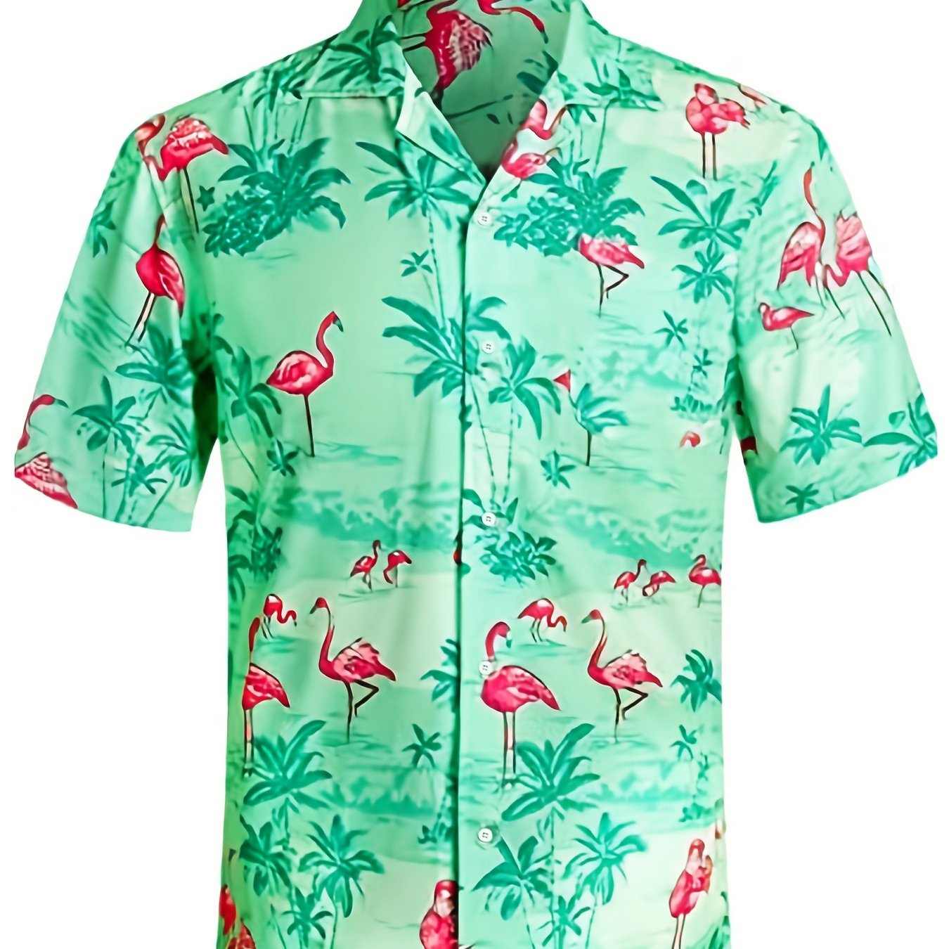 Plus Size Hawaiian Shirt With Collar Lapel Floral Print, Fashion Urban Beach Style, Men Clothing