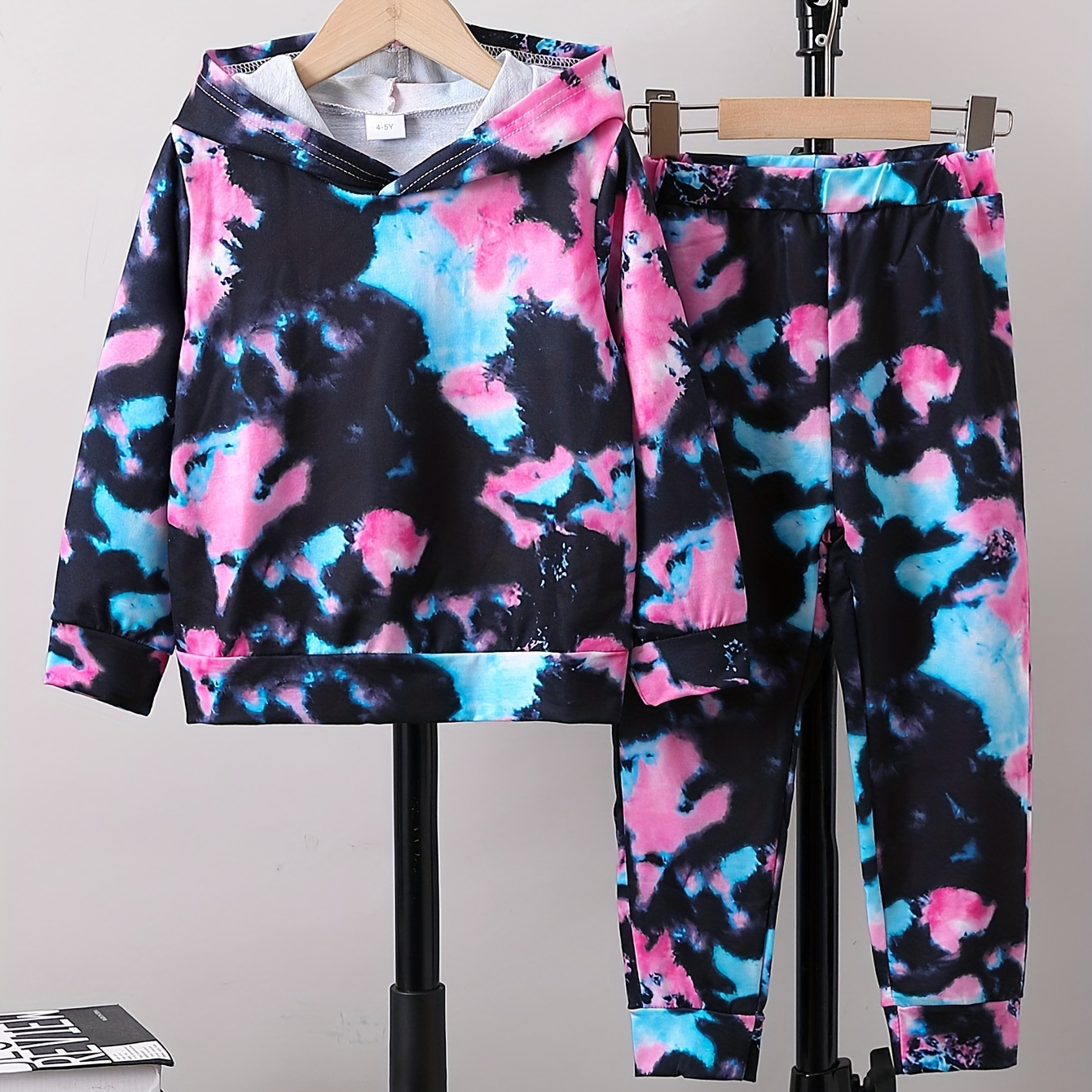 Girl's Tie Dye 2pcs, Hoodie & Sweatpants Set, Casual Outfits, Kids Clothes For Spring Fall