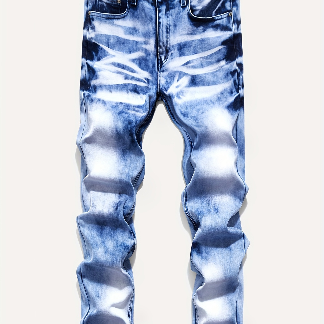 

Men's Casual Skinny Jeans, Chic Street Style Ombre All Match Jeans