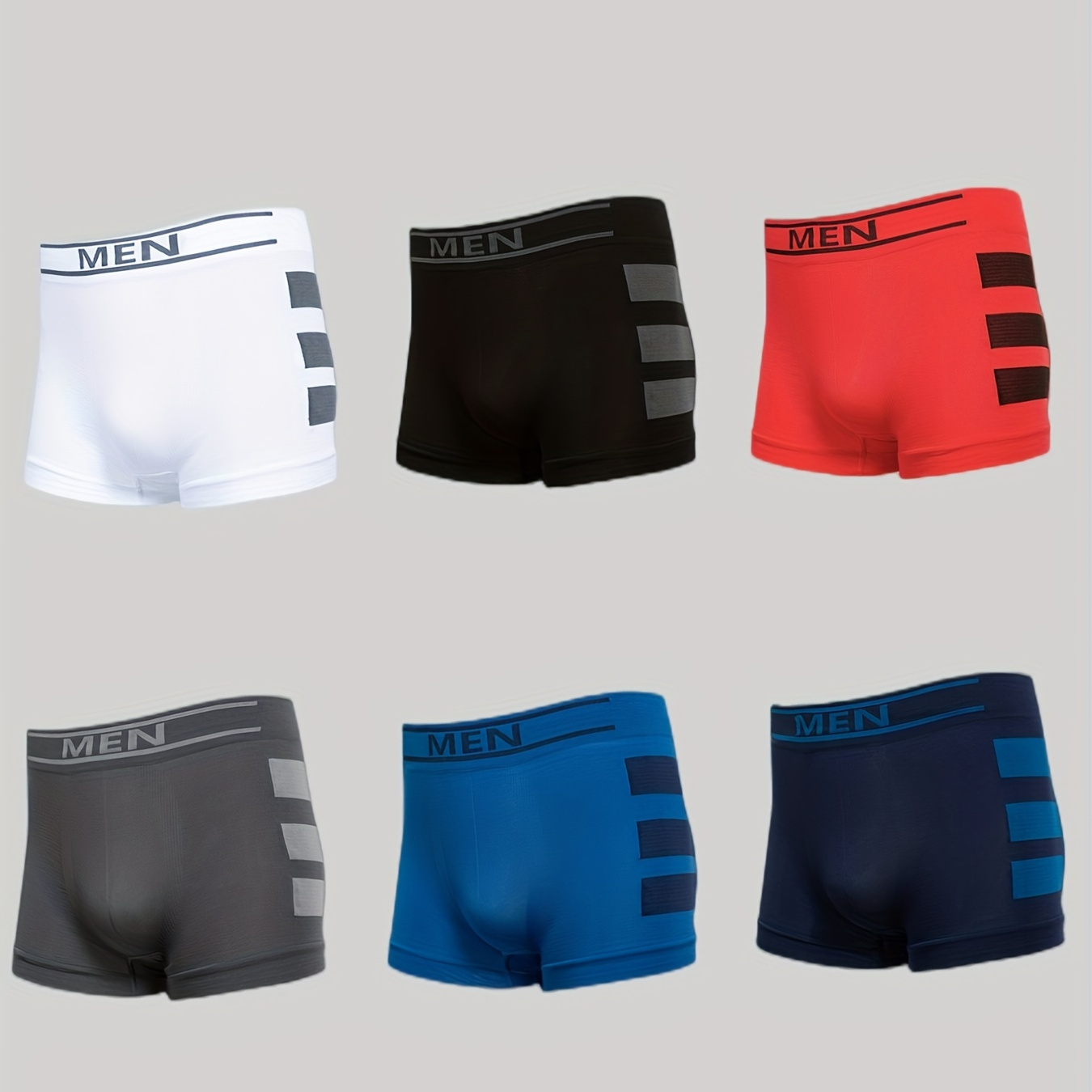 

1/2/3/6 Pcs Men's Stretch Multi-color Boxer Briefs Underwear