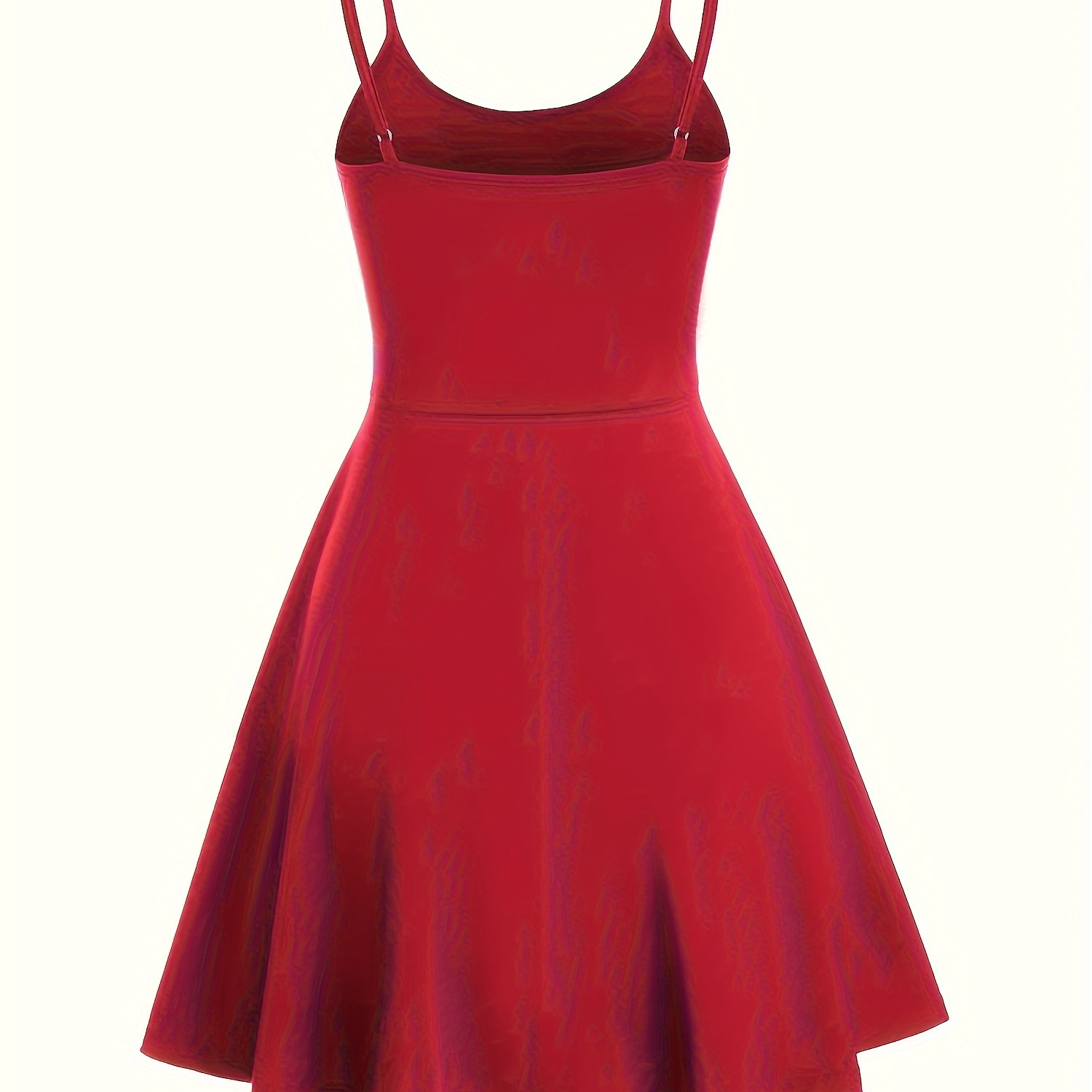 

Solid Color A-line Spaghetti Dress, Elegant Sleeveless Cami Dress, Women's Clothing