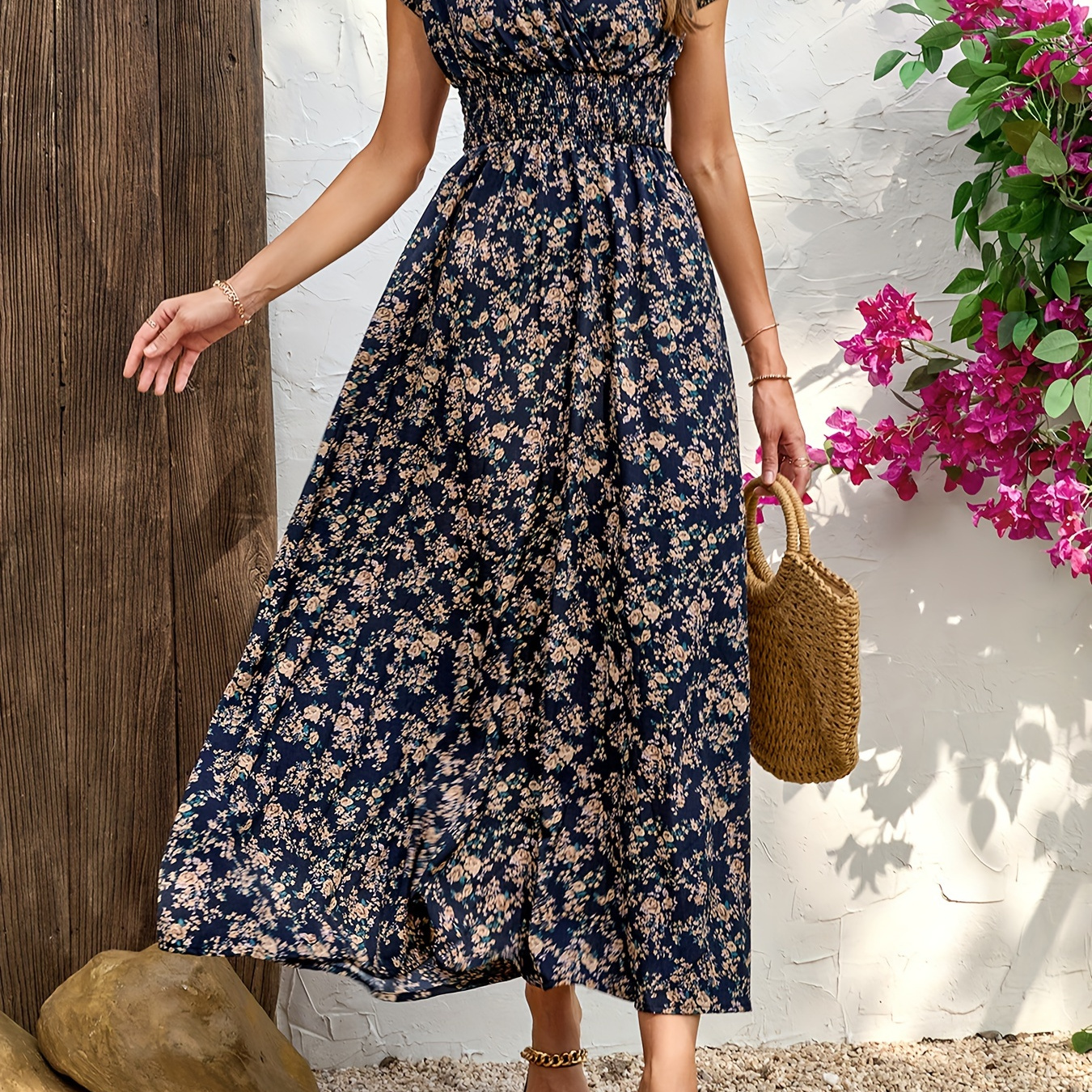 ワンピース eauk LINE PRINT DRESS / womens 1 9268719e-3f73-4efa-b2e9-