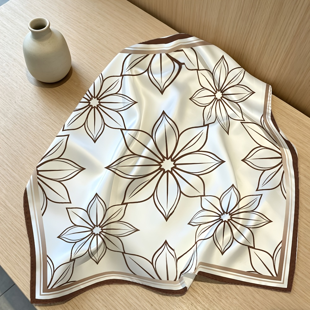 TEMU 1pc Fashion Polyester Square Scarf, Multi-functional Women's Shawl, Suitable For Indoor, Outdoor, Travel, Fashionable Leisure, Birthday Gifts,