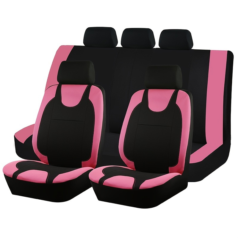 

Car Seat Cover Set For Women Compatible 9pcs Set Soft Fabric Sponge Auto Accessories Seat Protection Comfortable Cushion New Design
