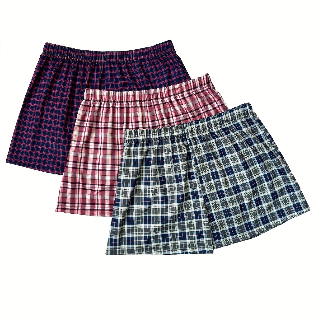 

3pcs Men's Boxer Briefs - , Waistband, Casual Long Style Shorts With Pockets, Set